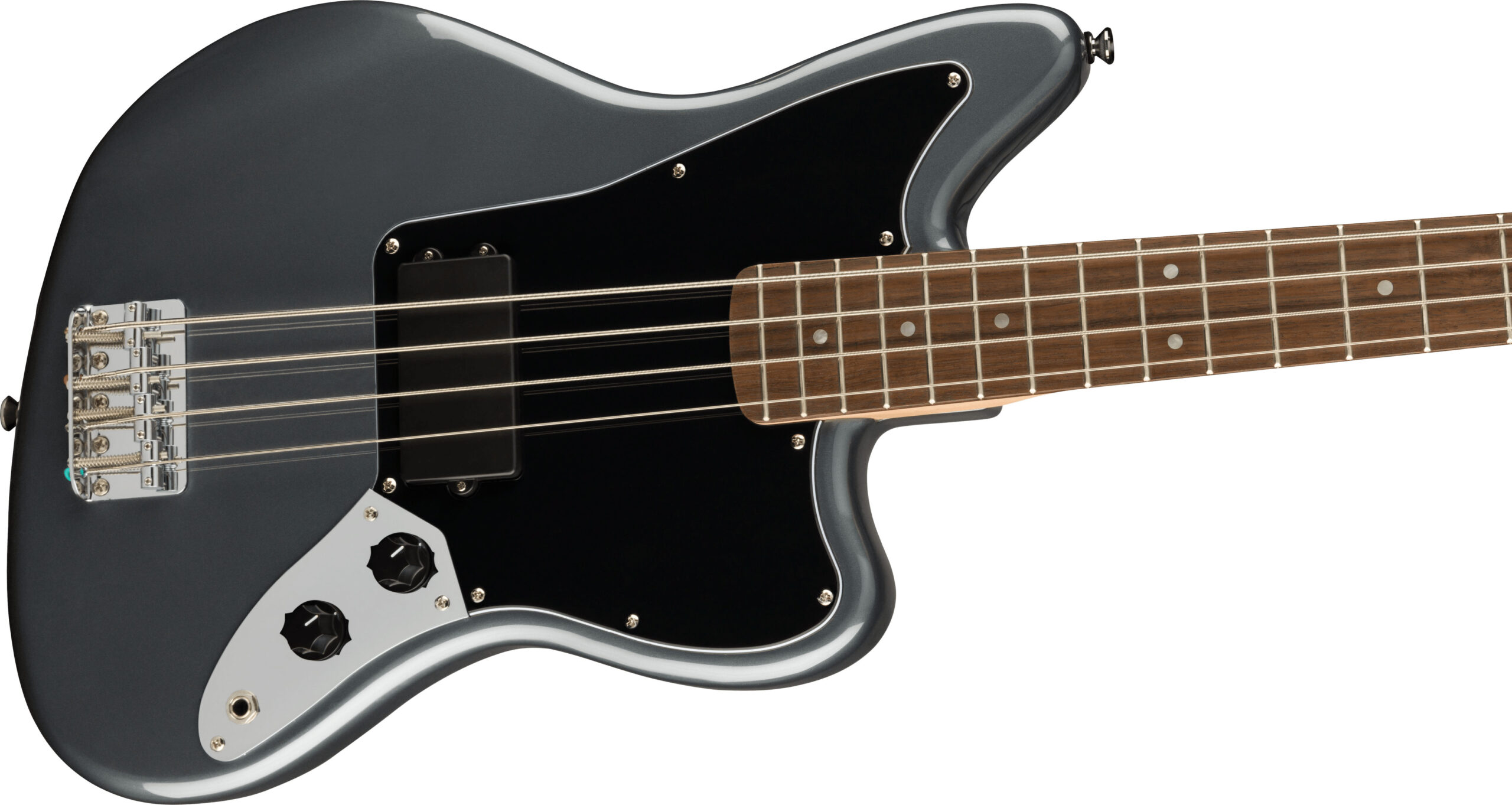 Affinity Series™ Jaguar® Bass H, Laurel Fingerboard, Black Pickguard, Charcoal Frost Metallic - Image 5