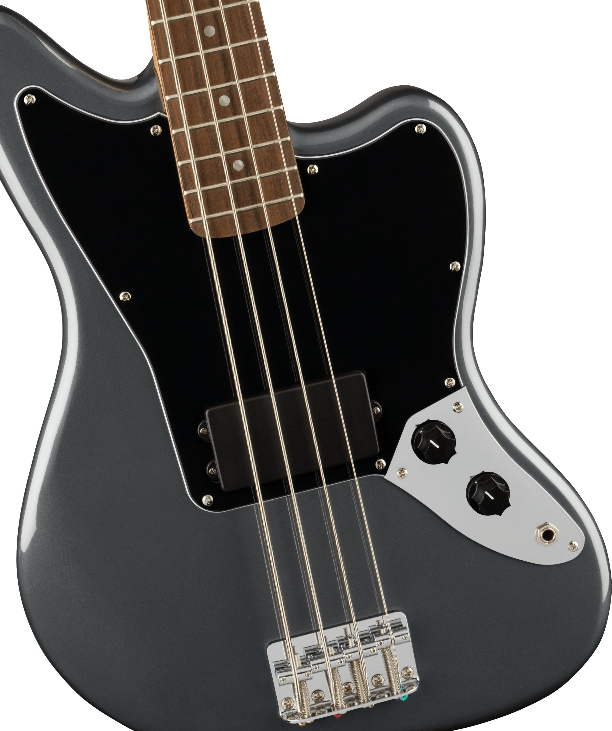 Affinity Series™ Jaguar® Bass H, Laurel Fingerboard, Black Pickguard, Charcoal Frost Metallic - Image 4