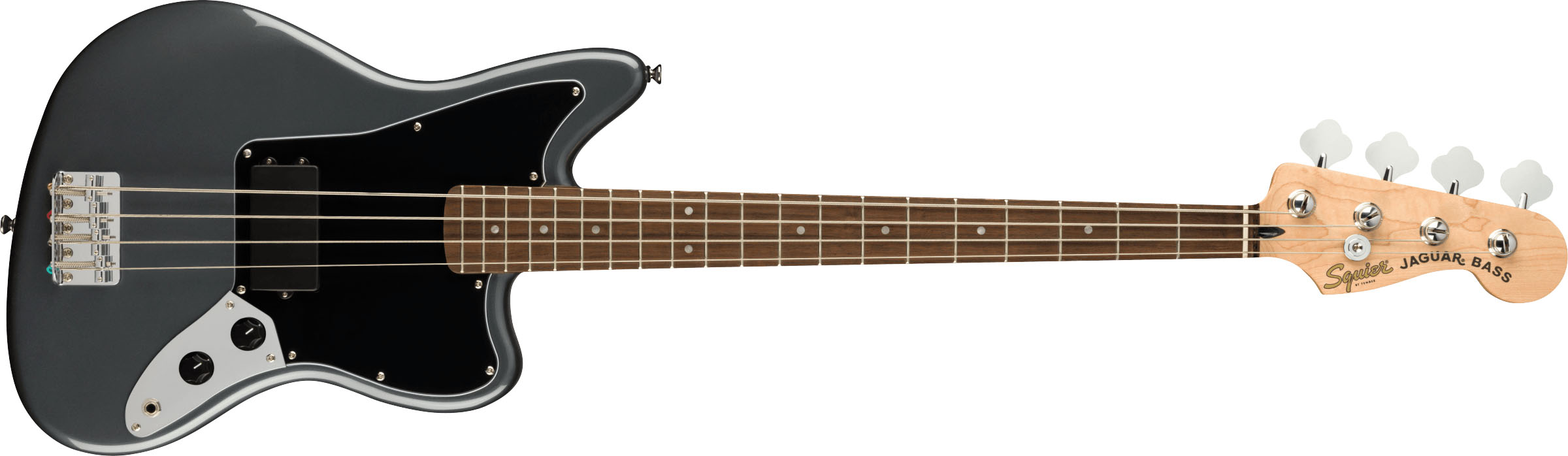 Affinity Series™ Jaguar® Bass H, Laurel Fingerboard, Black Pickguard, Charcoal Frost Metallic - Image 2