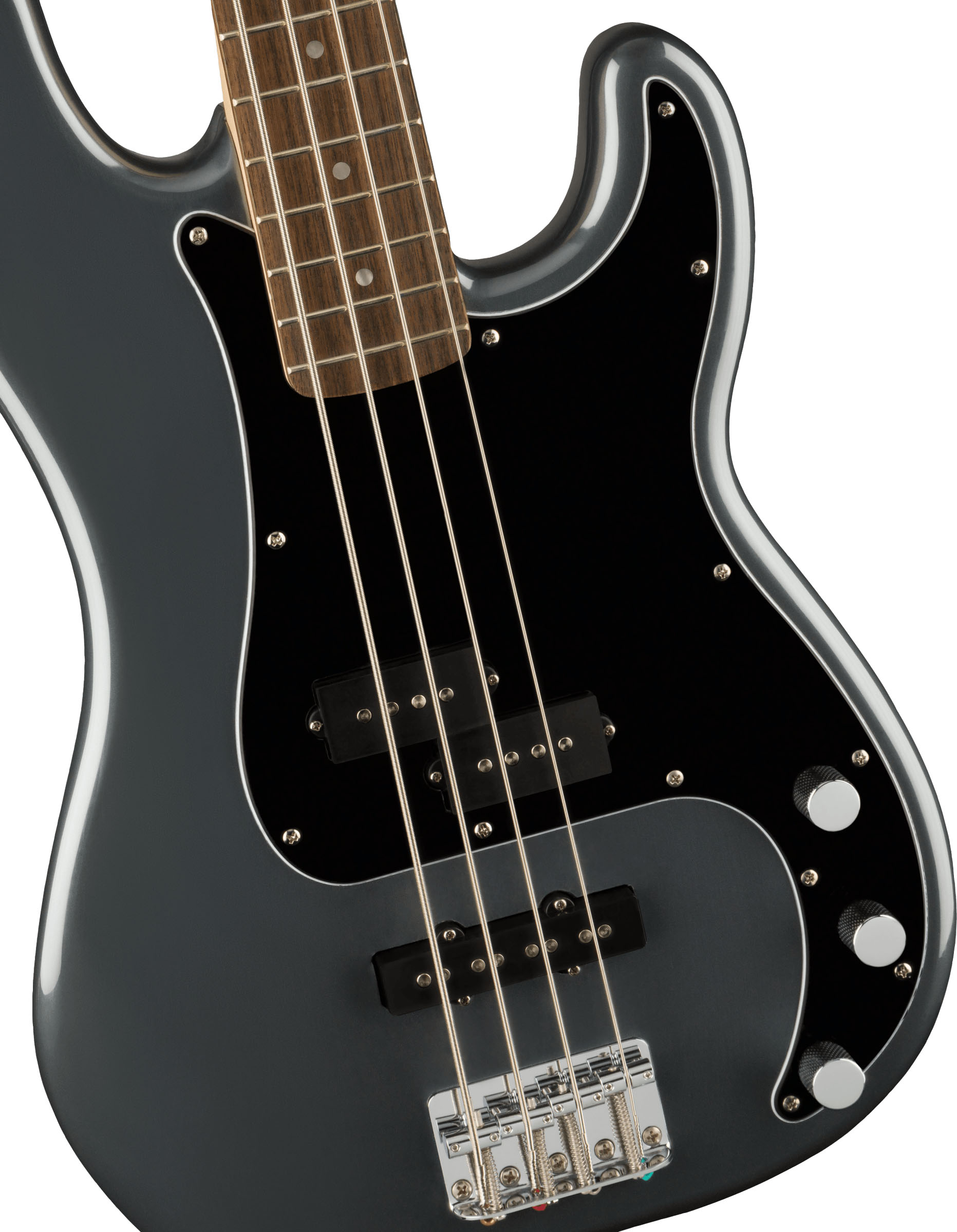 Affinity Series™ Precision Bass® PJ, Laurel Fingerboard, Black Pickguard, Charcoal Frost Metallic - Image 4