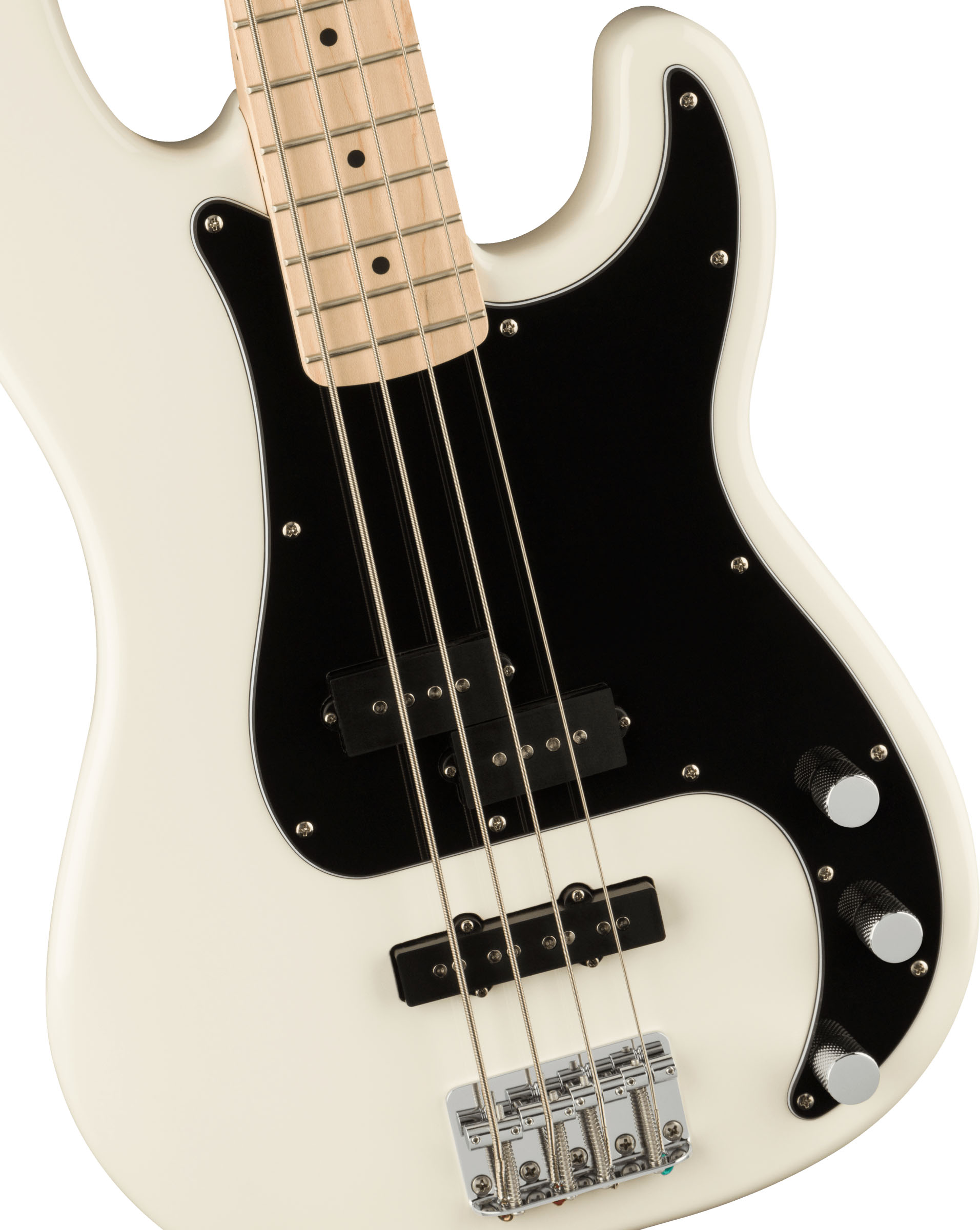 Affinity Series™ Precision Bass® PJ, Maple Fingerboard, Black Pickguard, Olympic White - Image 4