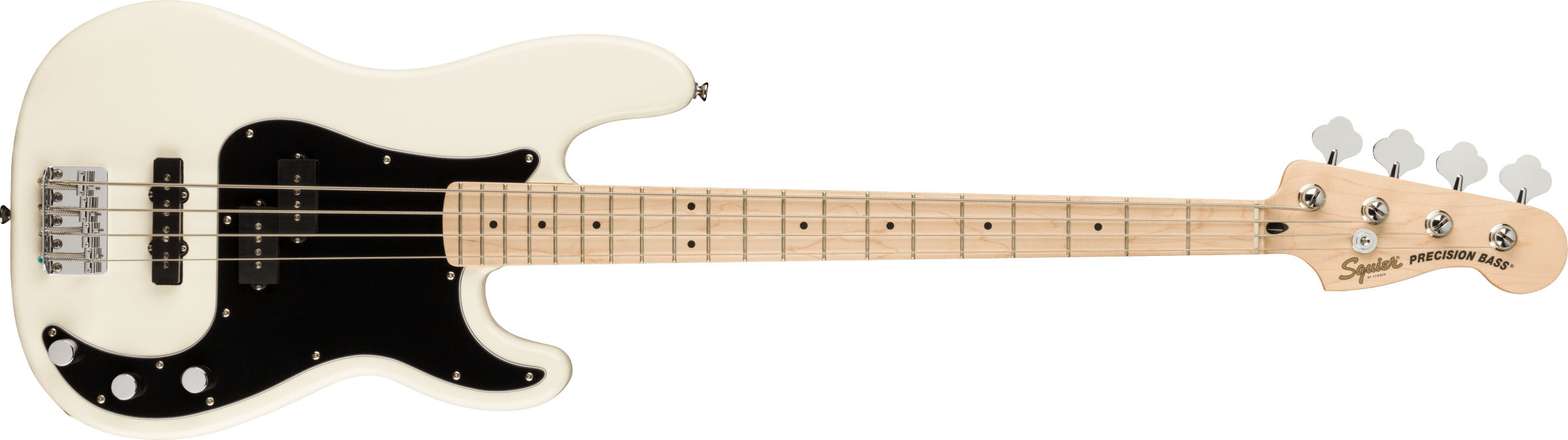 Affinity Series™ Precision Bass® PJ, Maple Fingerboard, Black Pickguard, Olympic White - Image 2