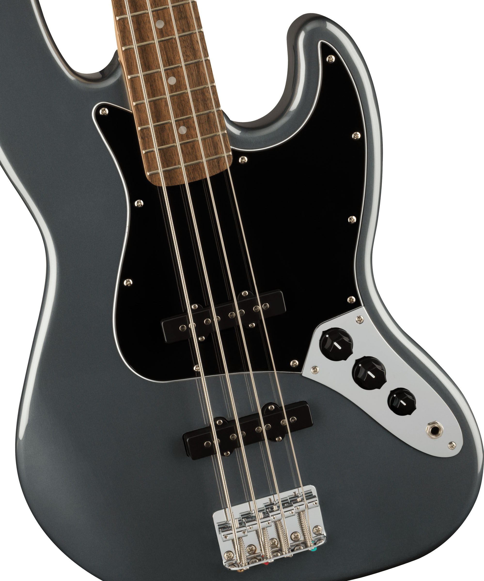 Affinity Series™ Jazz Bass®, Laurel Fingerboard, Black Pickguard, Charcoal Frost Metallic - Image 4