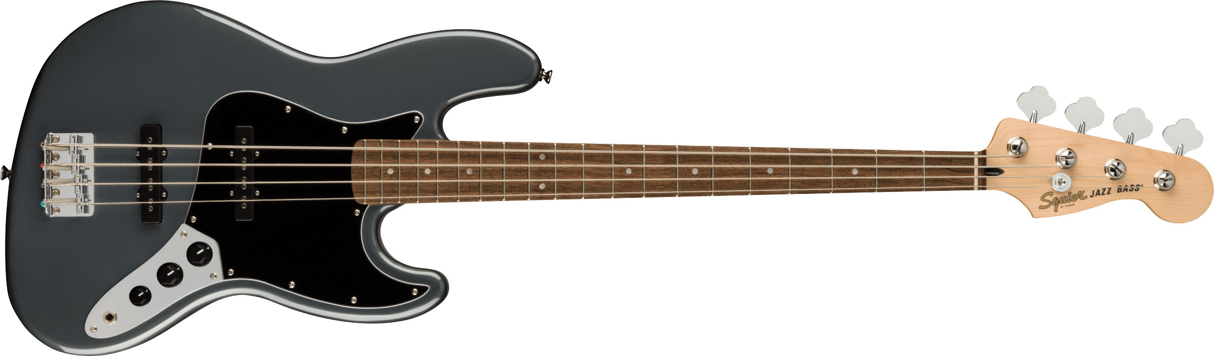 Affinity Series™ Jazz Bass®, Laurel Fingerboard, Black Pickguard, Charcoal Frost Metallic - Image 2