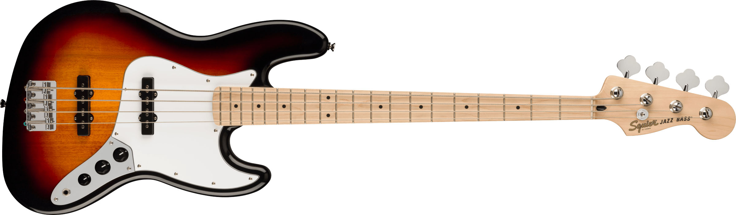 Affinity Series™ Jazz Bass®, Maple Fingerboard, White Pickguard, 3-Color Sunburst - Image 2