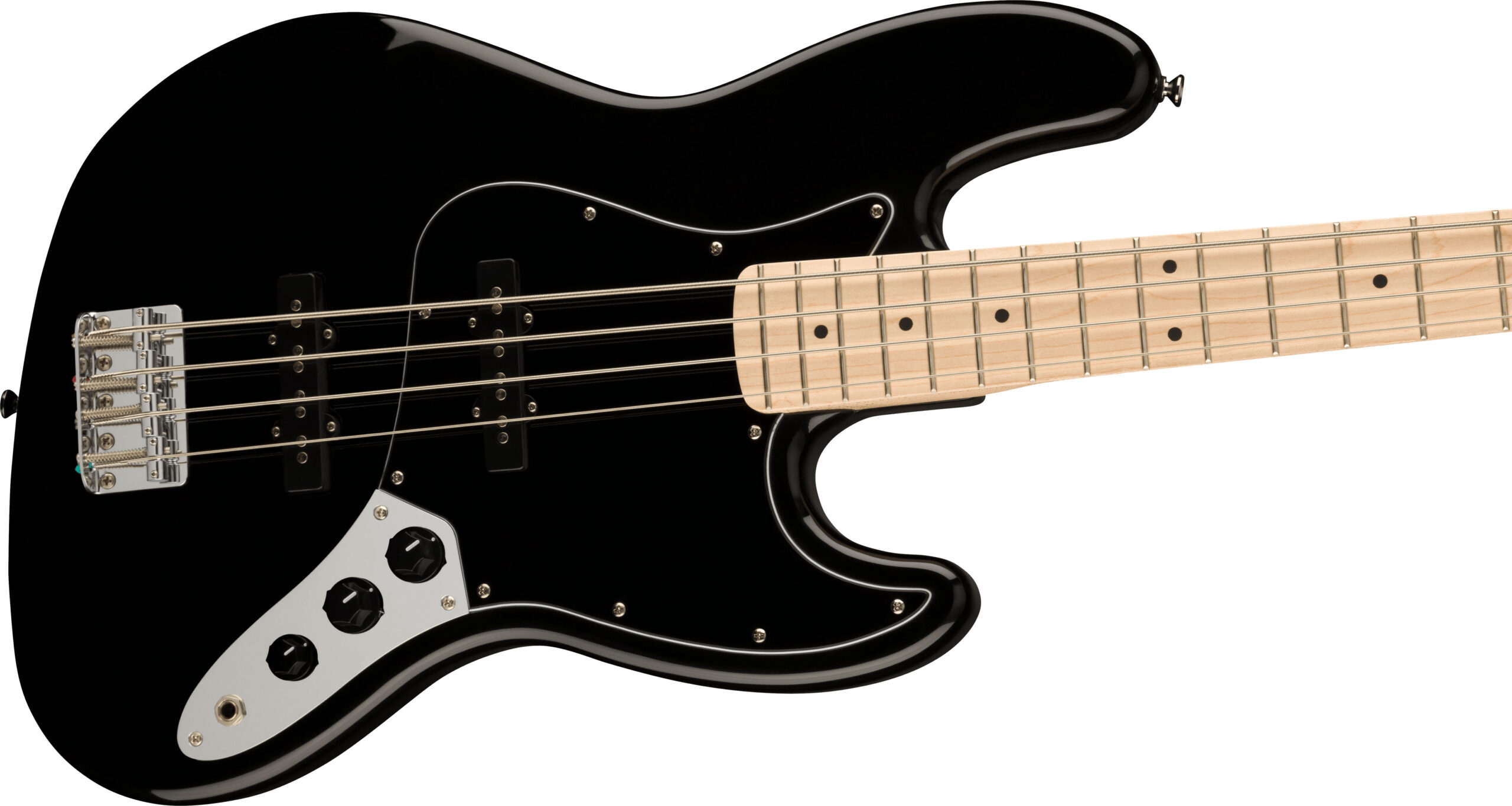 Affinity Series™ Jazz Bass®, Maple Fingerboard, Black Pickguard, Black - Image 5