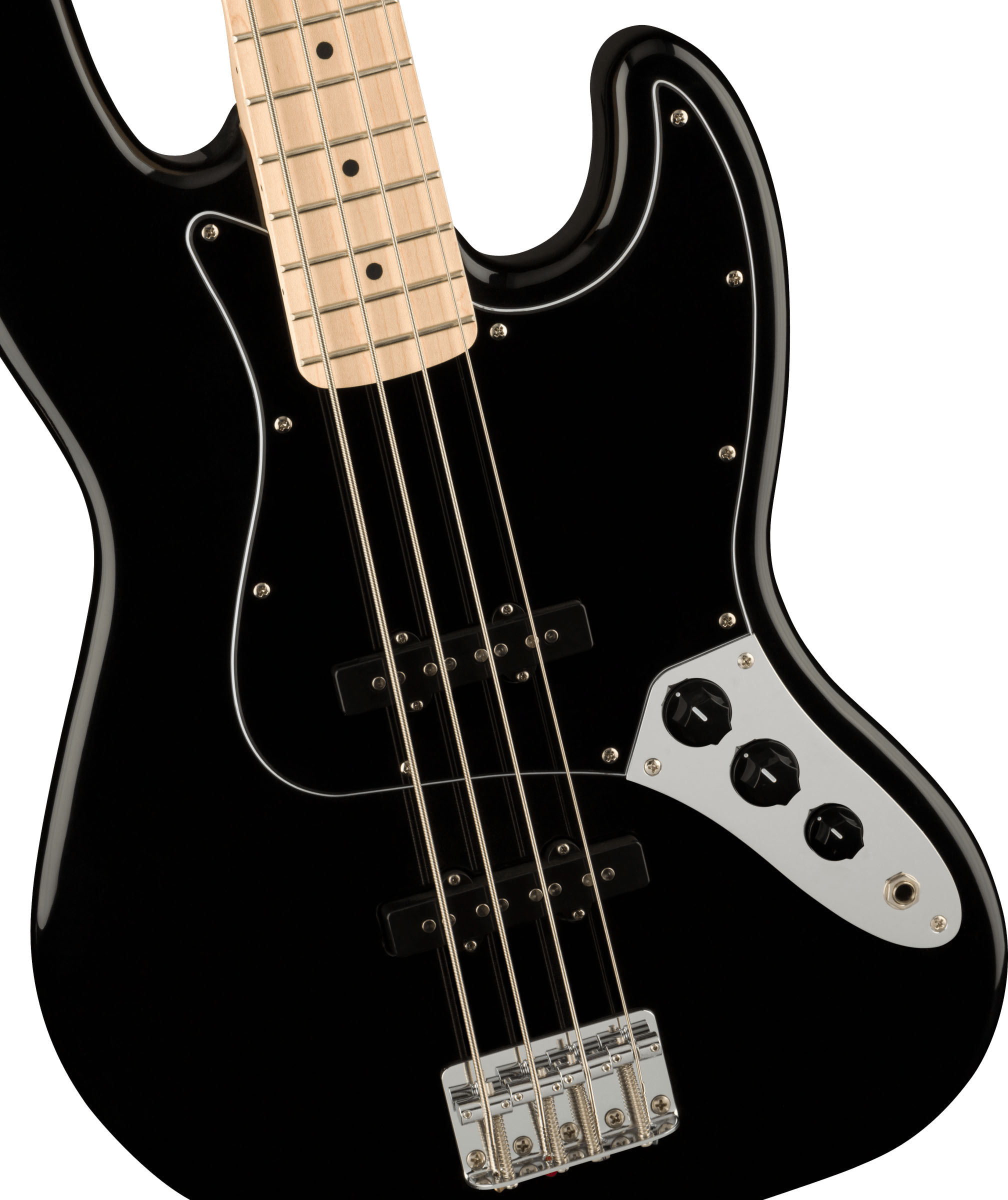 Affinity Series™ Jazz Bass®, Maple Fingerboard, Black Pickguard, Black - Image 4