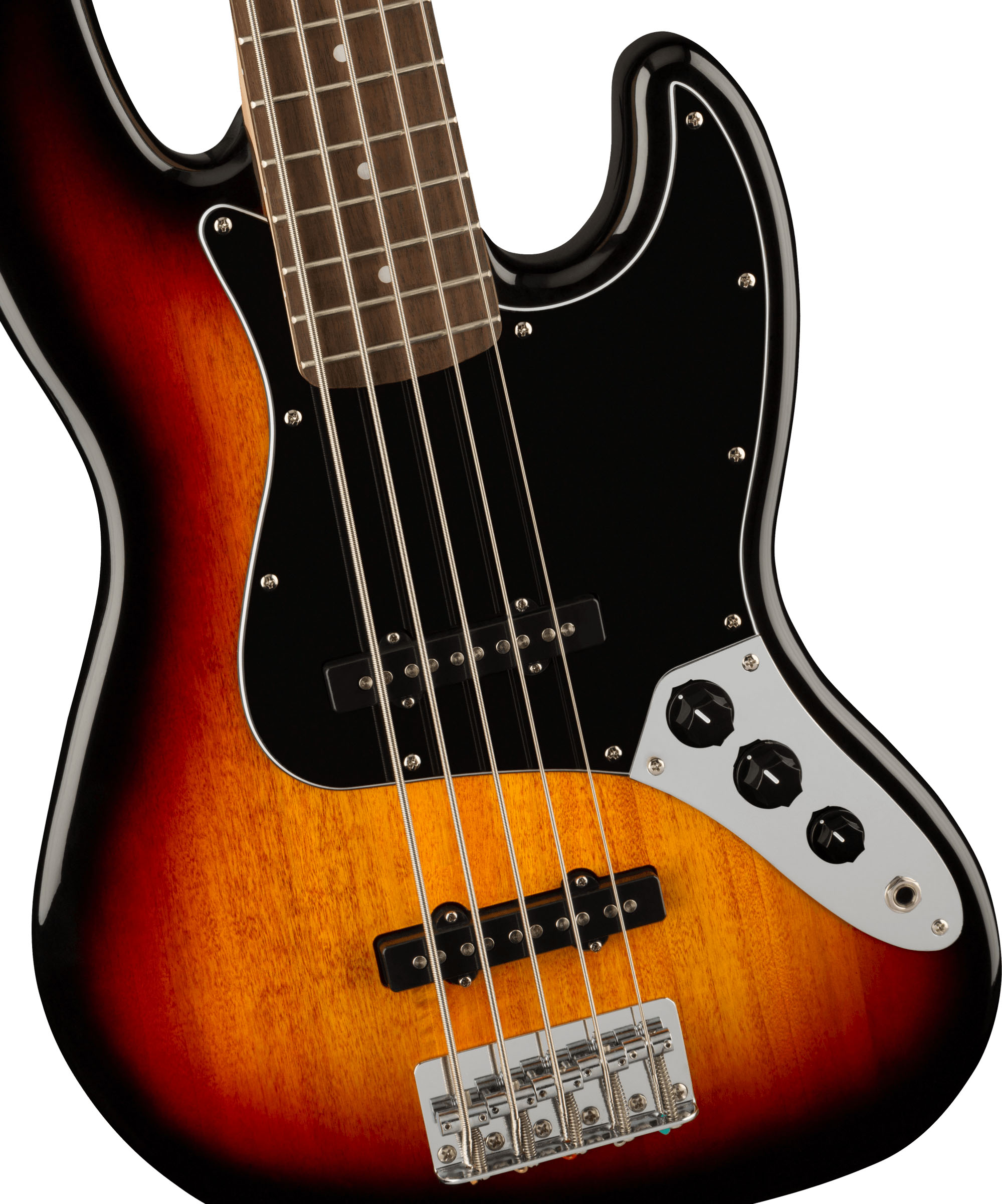 Affinity Series™ Jazz Bass® V, Laurel Fingerboard, Black Pickguard, 3-Color Sunburst - Image 4