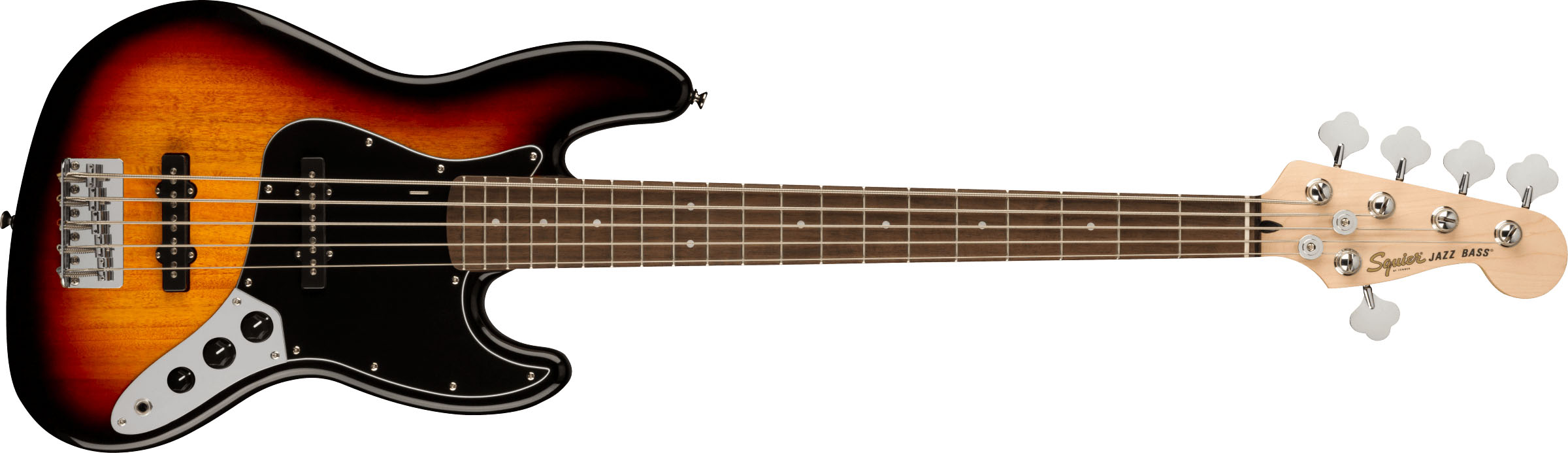Affinity Series™ Jazz Bass® V, Laurel Fingerboard, Black Pickguard, 3-Color Sunburst - Image 2