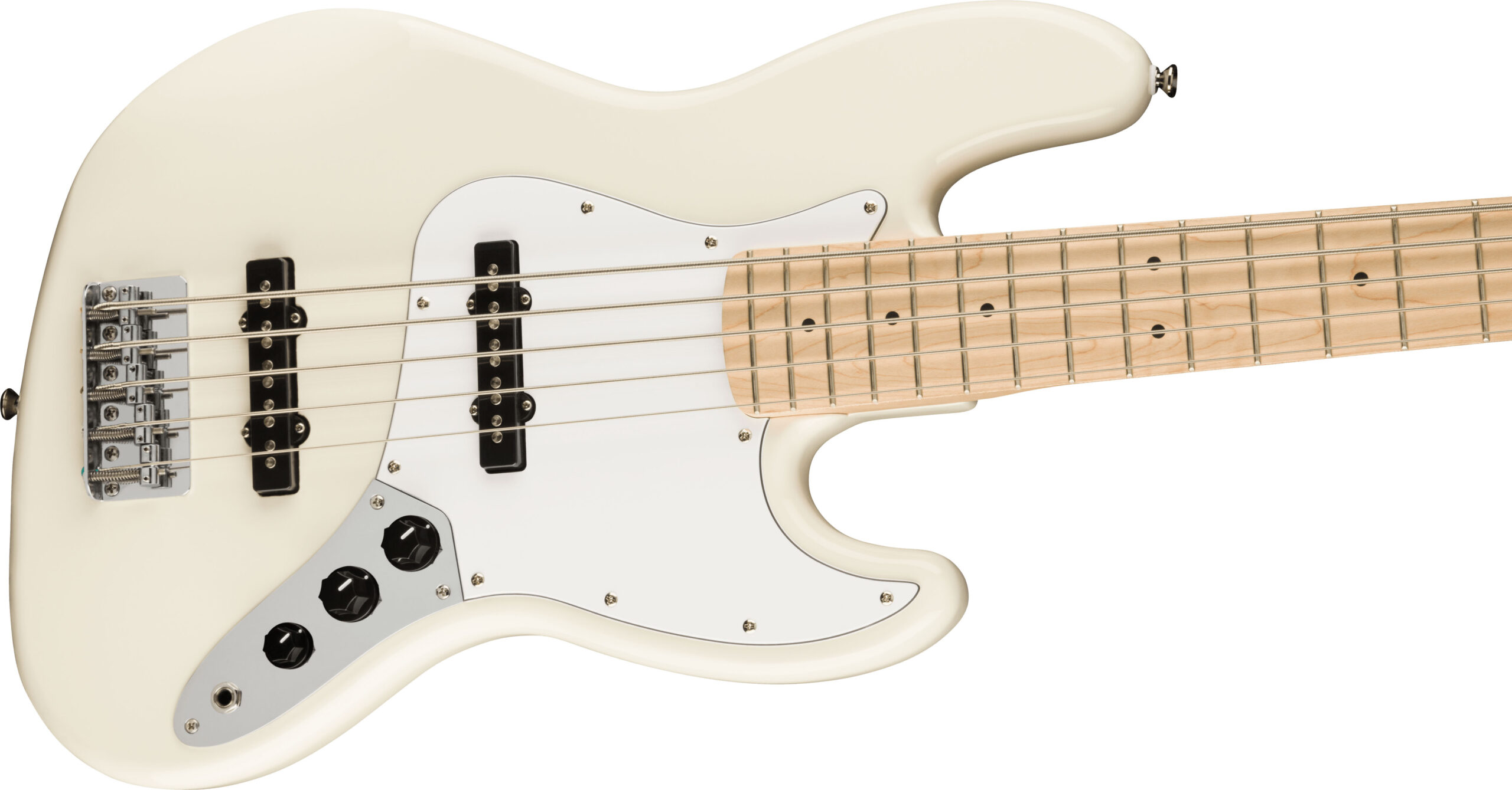 Affinity Series™ Jazz Bass® V, Maple Fingerboard, White Pickguard, Olympic White - Image 5