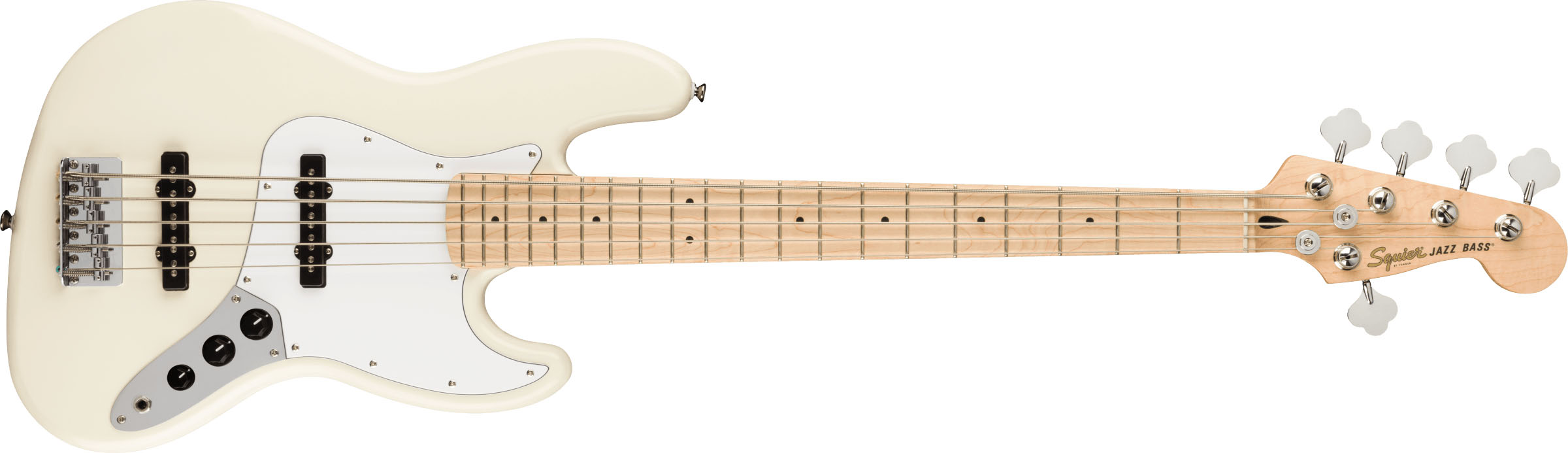 Affinity Series™ Jazz Bass® V, Maple Fingerboard, White Pickguard, Olympic White - Image 2