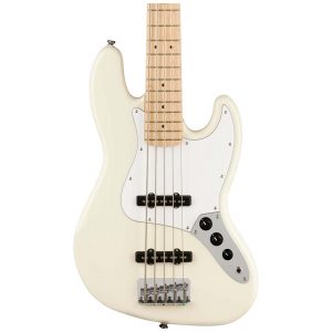 Affinity Series™ Jazz Bass® V, Maple Fingerboard, White Pickguard, Olympic White