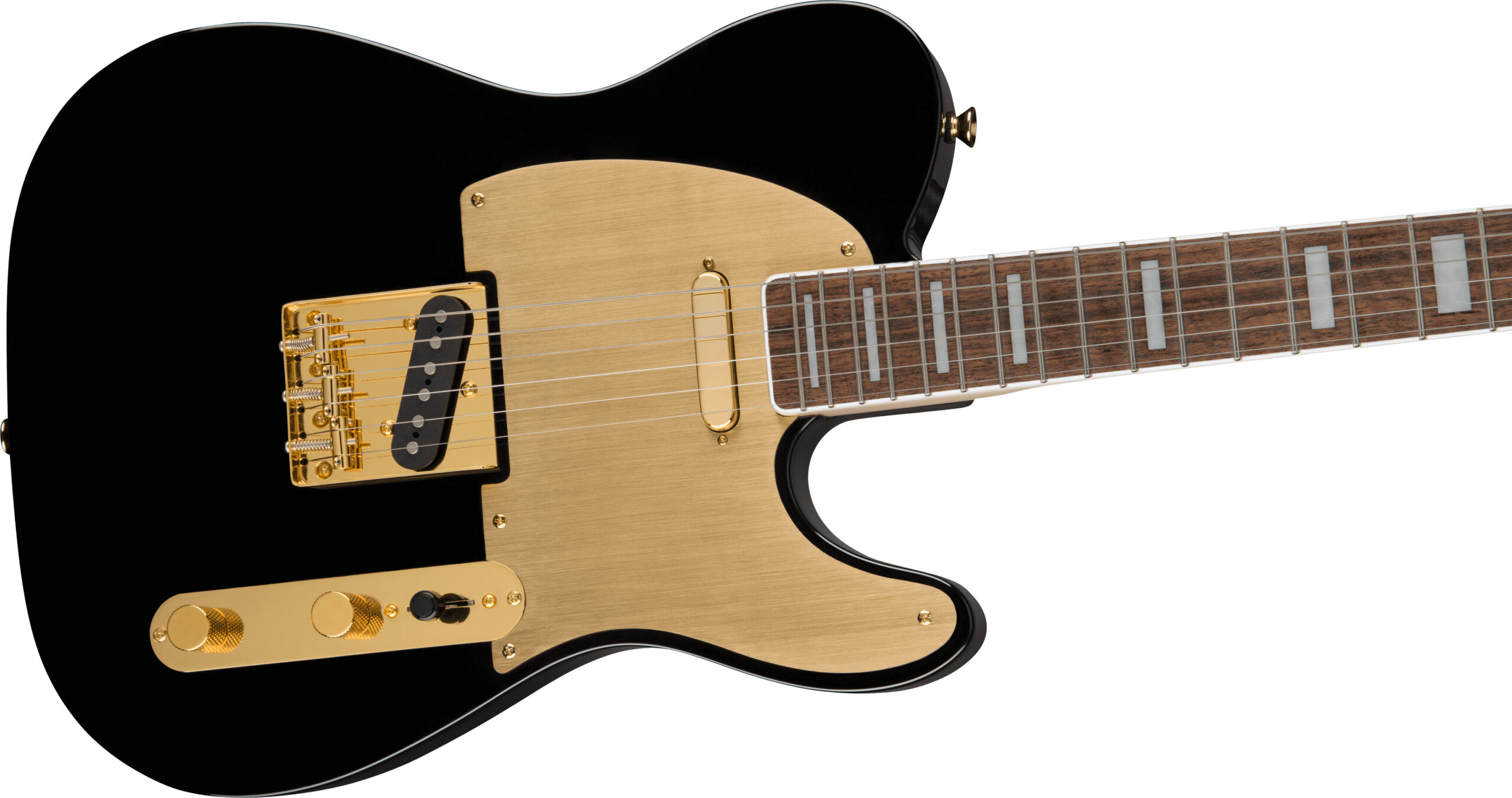 40th Anniversary Telecaster®, Gold Edition, Laurel Fingerboard, Gold Anodized Pickguard, Black - Image 5