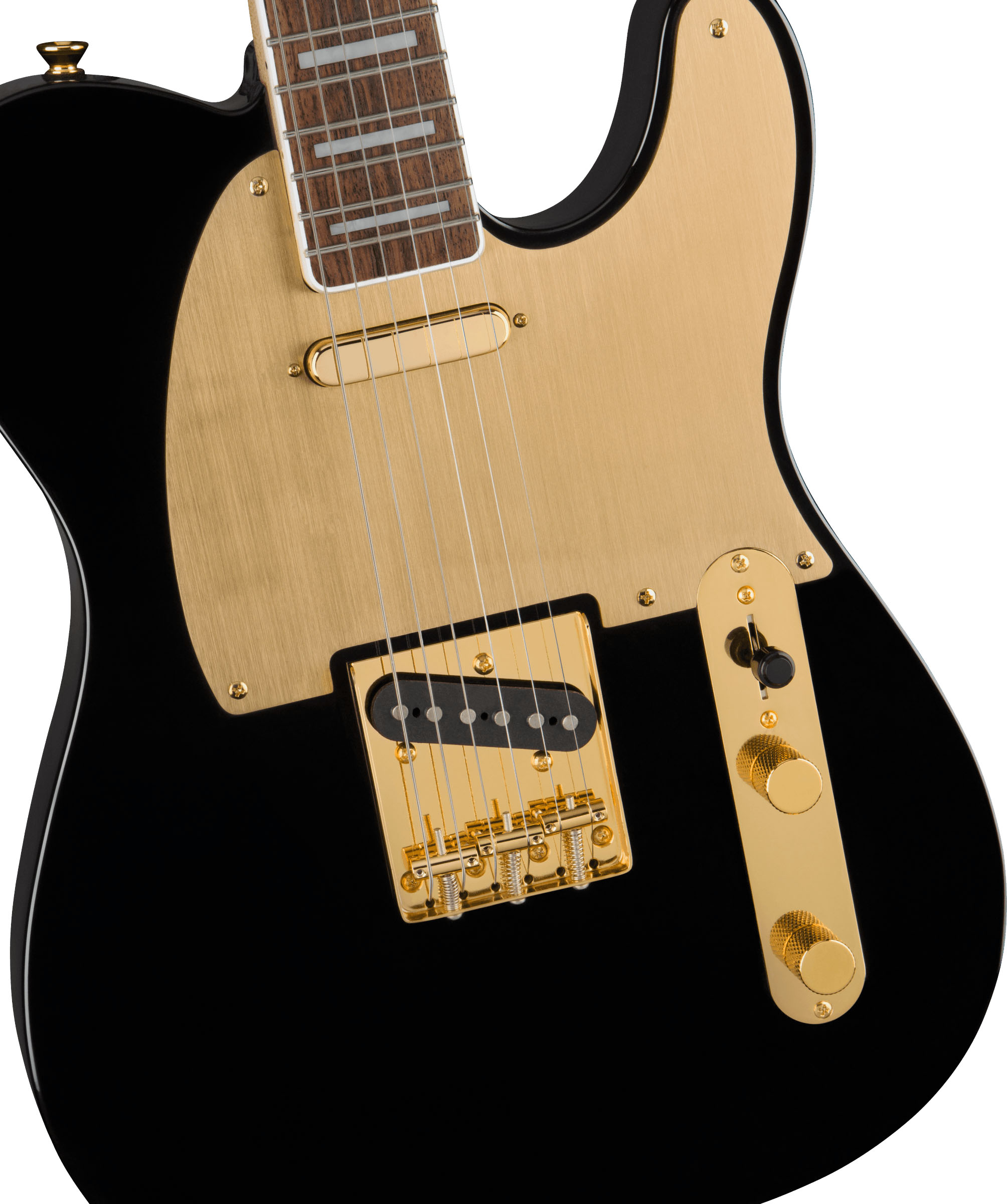 40th Anniversary Telecaster®, Gold Edition, Laurel Fingerboard, Gold Anodized Pickguard, Black - Image 4