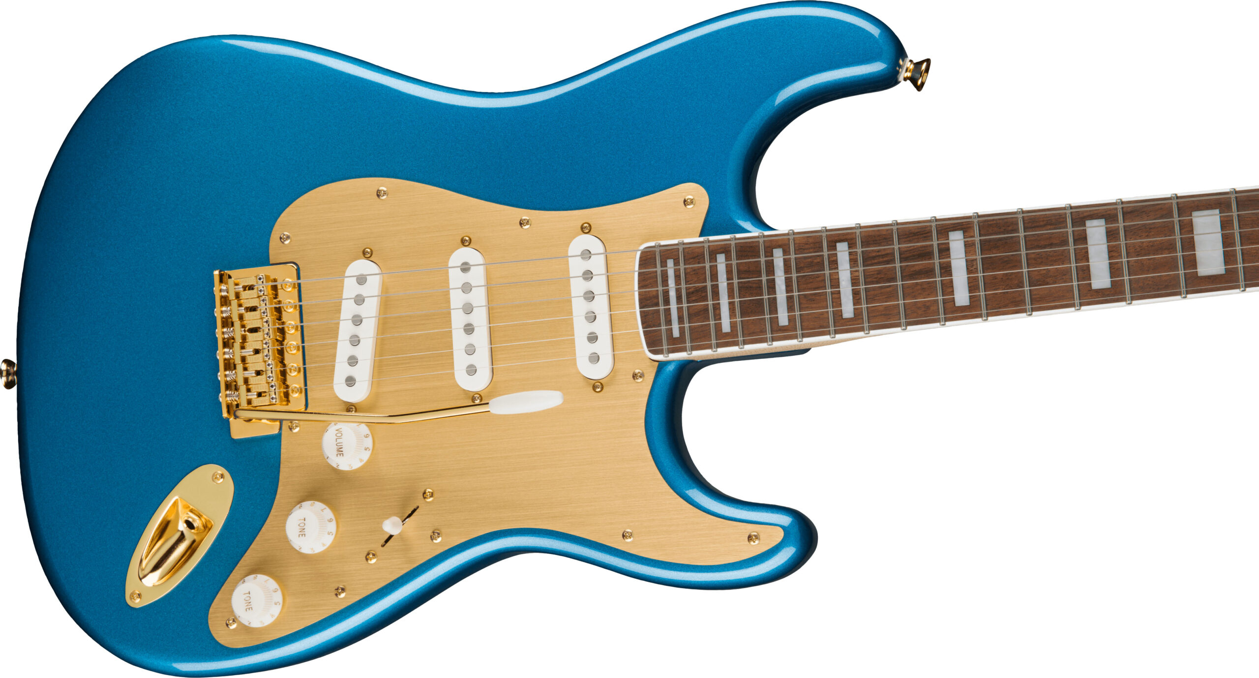 40th Anniversary Stratocaster®, Gold Edition, Laurel Fingerboard, Gold Anodized Pickguard, Lake Placid Blue - Image 5