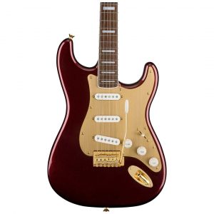 40th Anniversary Stratocaster®, Gold Edition, Laurel Fingerboard, Gold Anodized Pickguard, Ruby Red Metallic