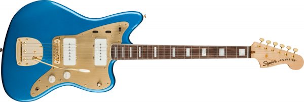 40th Anniversary Jazzmaster®, Gold Edition, Laurel Fingerboard, Gold Anodized Pickguard, Lake Placid Blue - Image 2