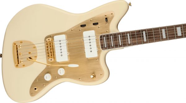 40th Anniversary Jazzmaster®, Gold Edition, Laurel Fingerboard, Gold Anodized Pickguard, Olympic White - Image 5