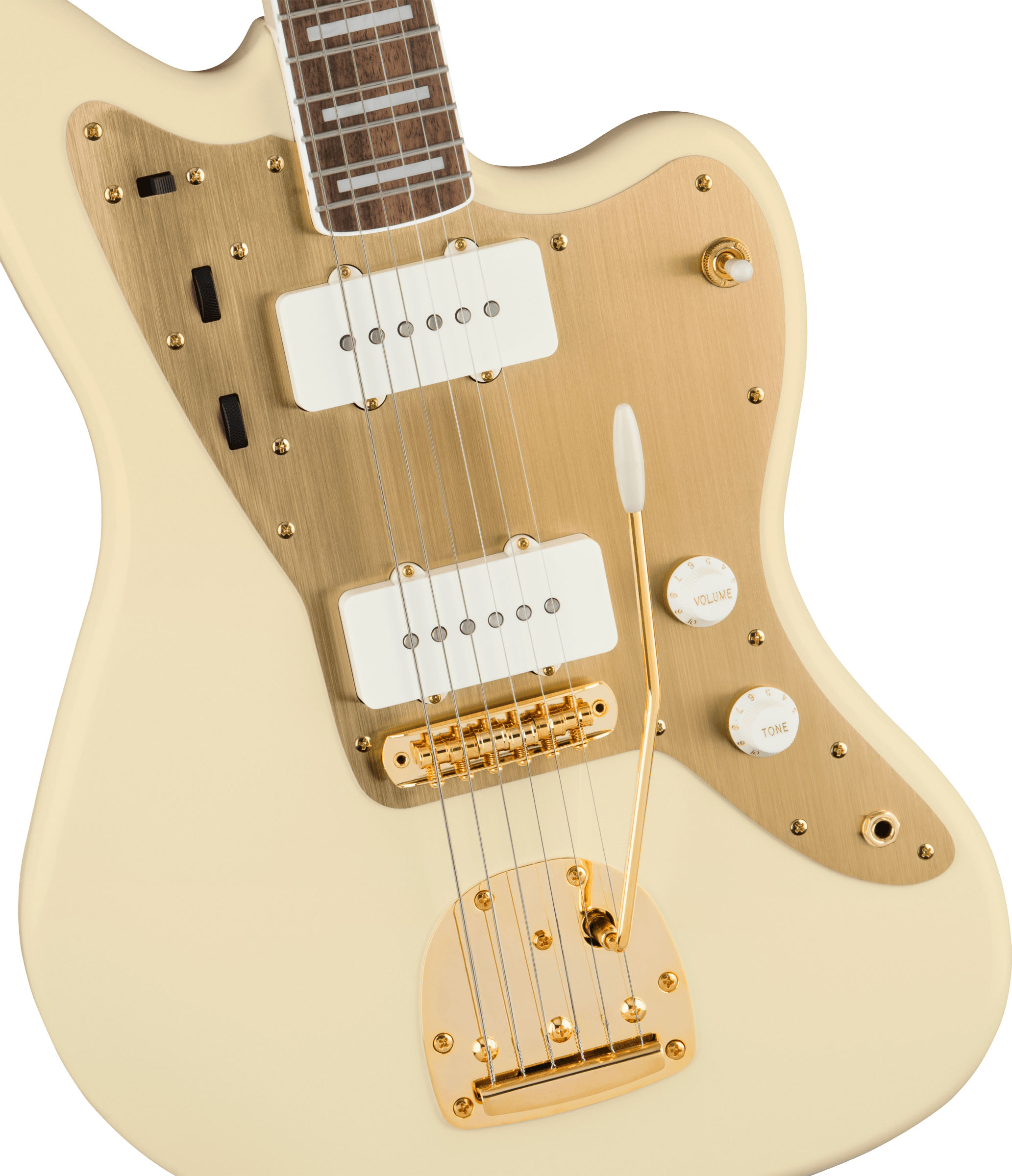 40th Anniversary Jazzmaster®, Gold Edition, Laurel Fingerboard, Gold Anodized Pickguard, Olympic White - Image 4