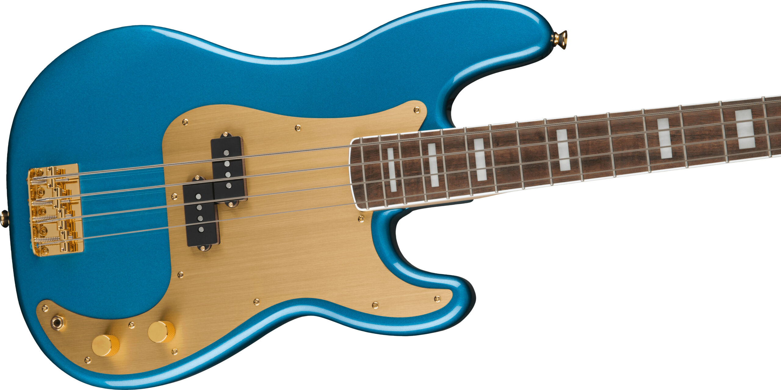 40th Anniversary Precision Bass®, Gold Edition, Laurel Fingerboard, Gold Anodized Pickguard, Lake Placid Blue - Image 5