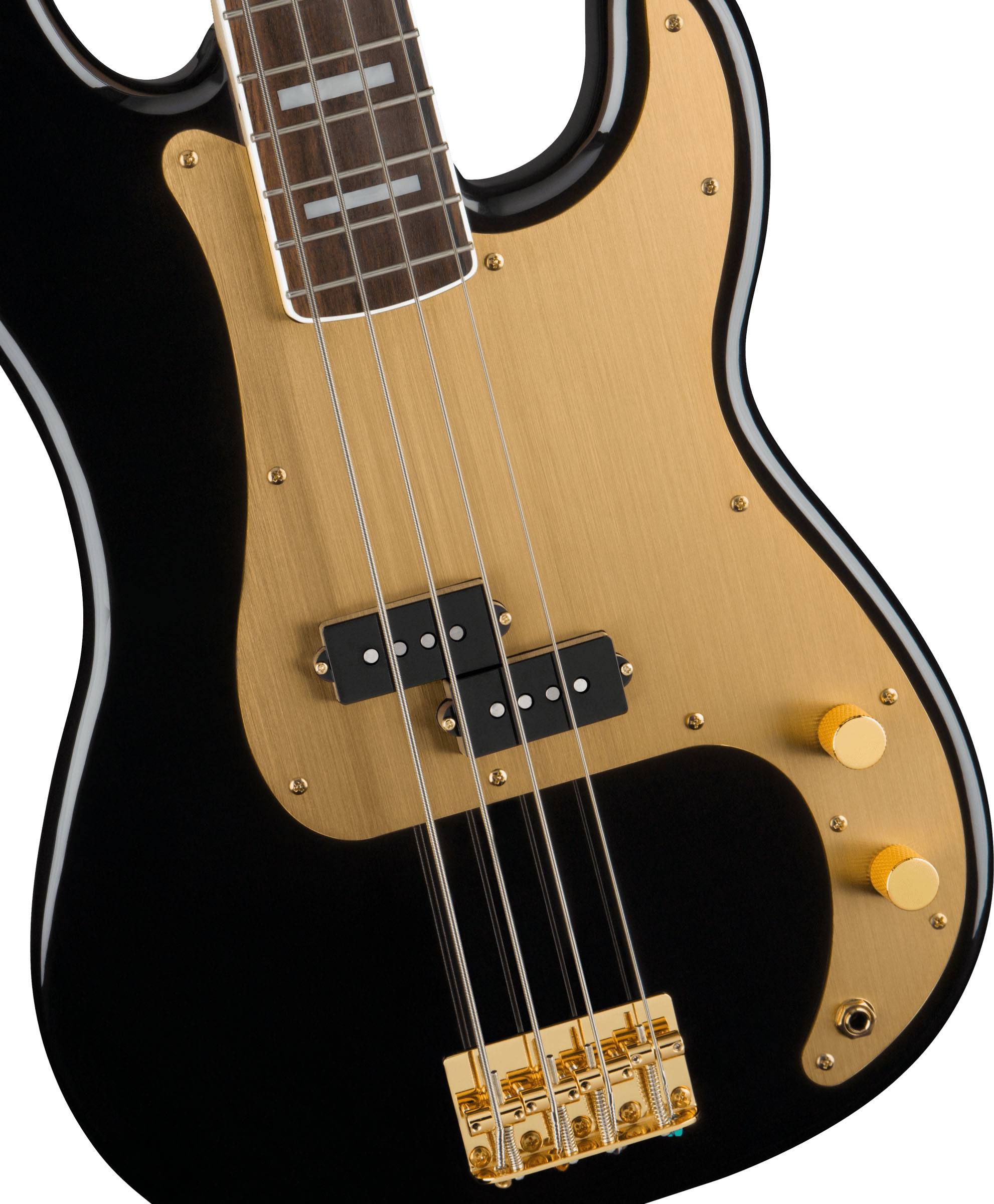40th Anniversary Precision Bass®, Gold Edition, Laurel Fingerboard, Gold Anodized Pickguard, Black - Image 4