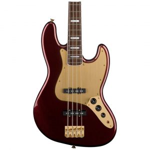 40th Anniversary Jazz Bass®, Gold Edition, Laurel Fingerboard, Gold Anodized Pickguard, Ruby Red Metallic