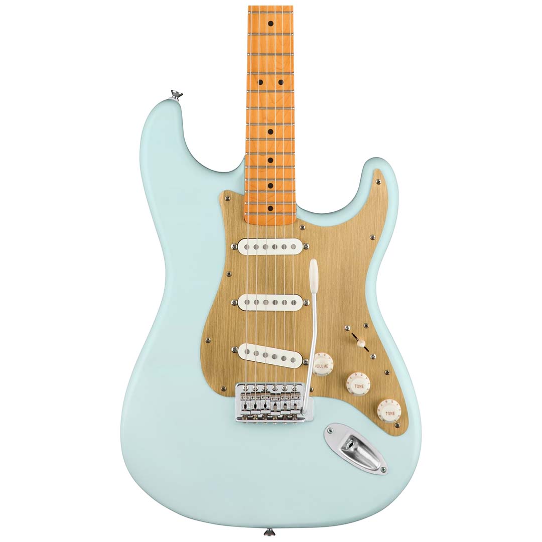 40th Anniversary Stratocaster®, Vintage Edition, Maple Fingerboard, Gold Anodized Pickguard, Satin Sonic Blue