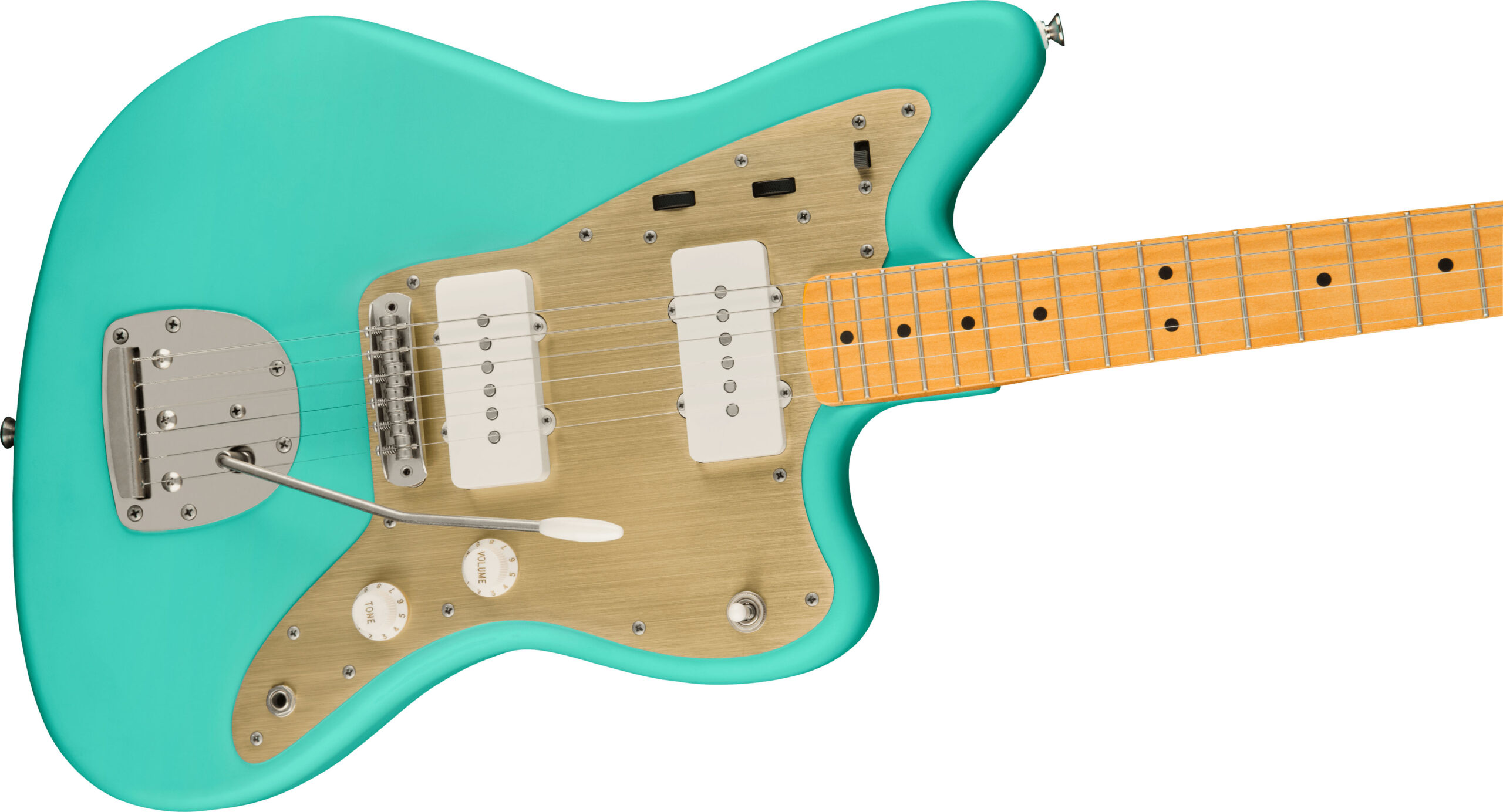 40th Anniversary Jazzmaster®, Vintage Edition, Maple Fingerboard, Gold Anodized Pickguard, Satin Sea Foam Green - Image 5
