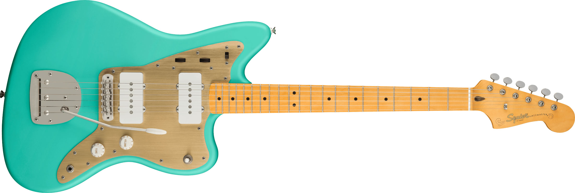 40th Anniversary Jazzmaster®, Vintage Edition, Maple Fingerboard, Gold Anodized Pickguard, Satin Sea Foam Green - Image 2