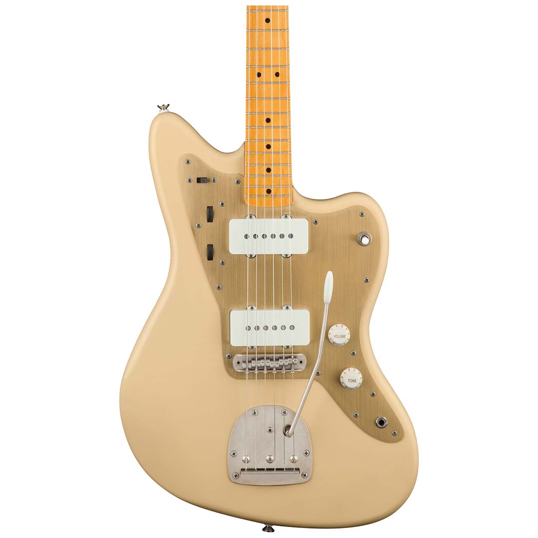 40th Anniversary Jazzmaster®, Vintage Edition, Maple Fingerboard, Gold Anodized Pickguard, Satin Desert Sand