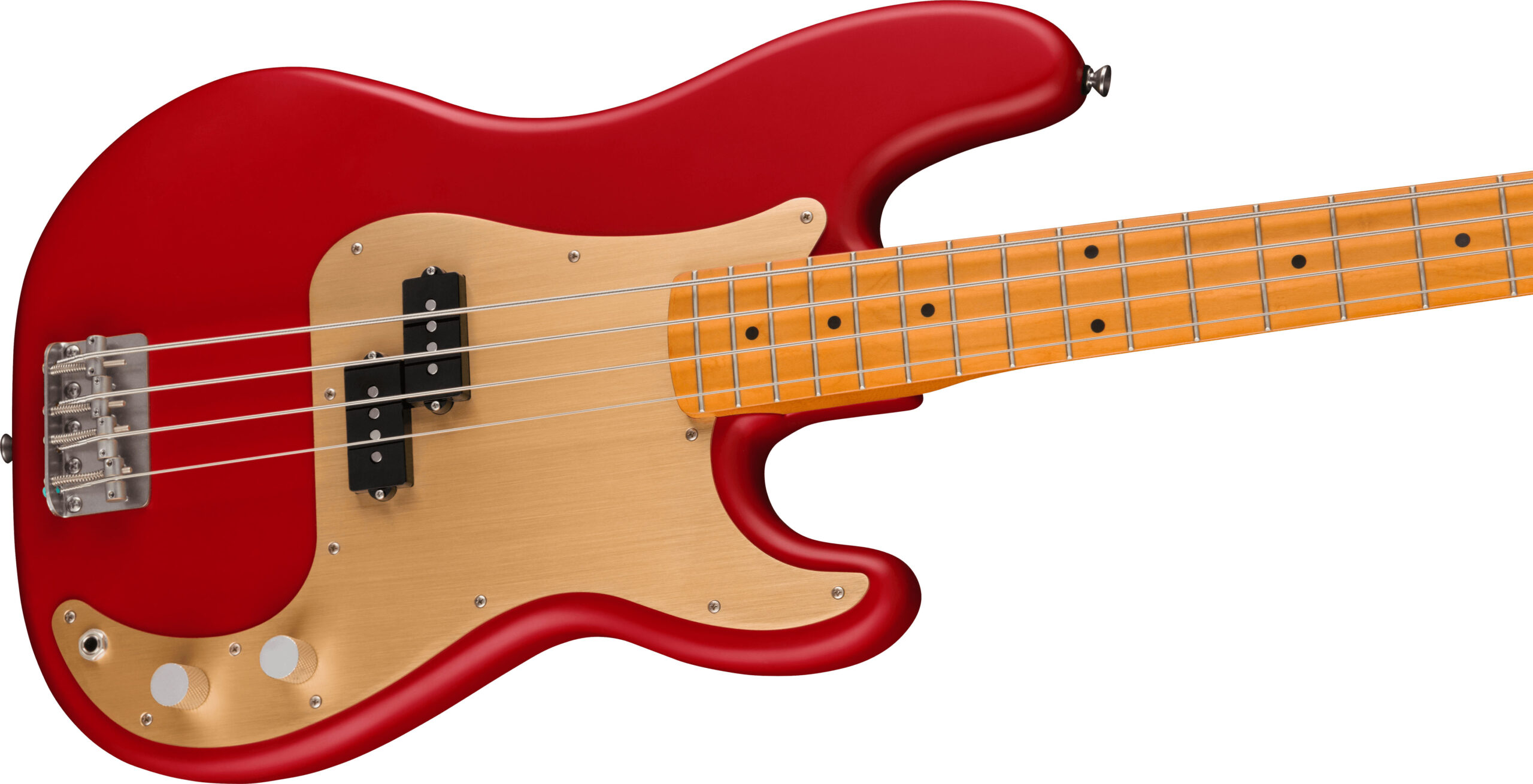 40th Anniversary Precision Bass®, Vintage Edition, Maple Fingerboard, Gold Anodized Pickguard, Satin Dakota Red - Image 5