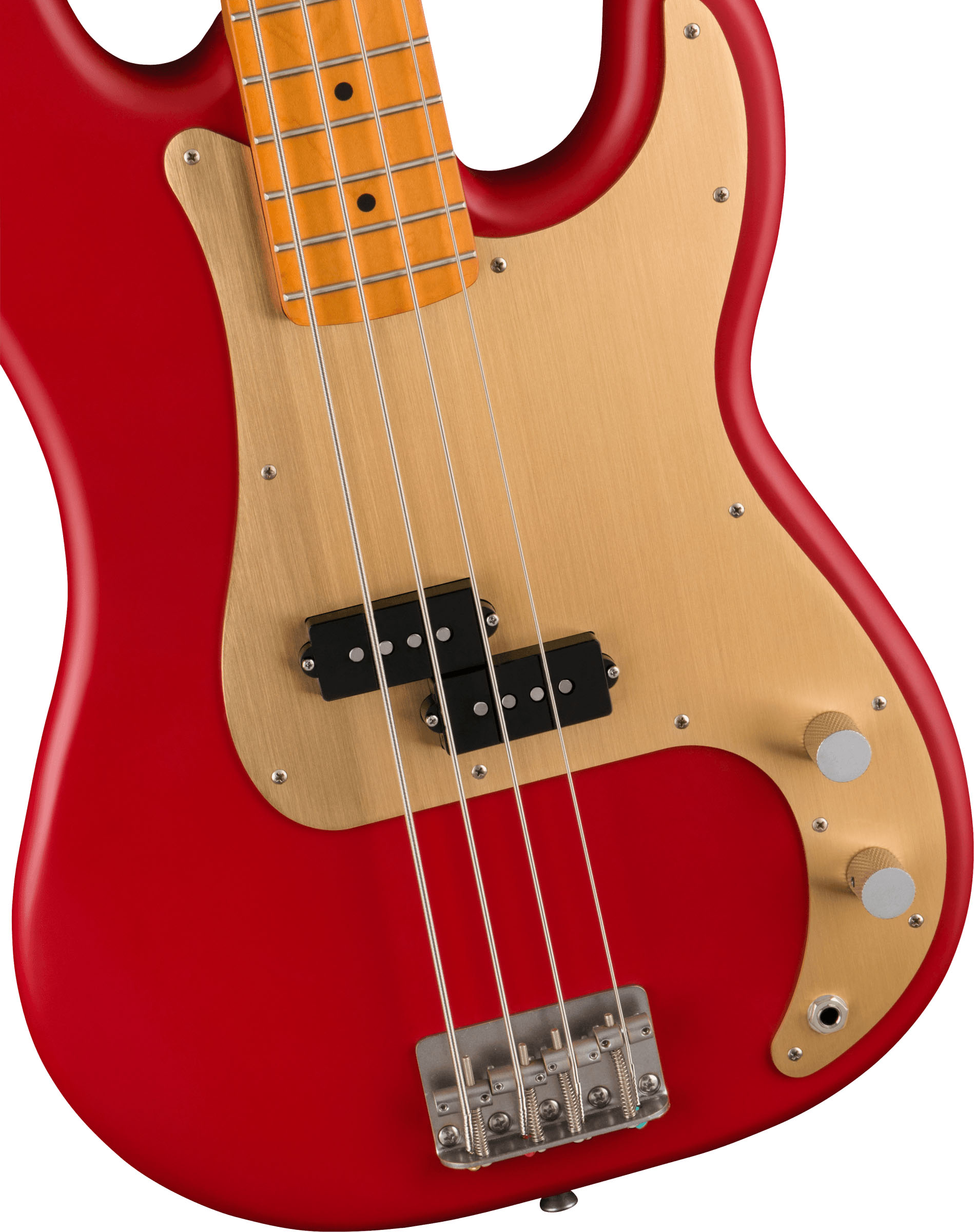 40th Anniversary Precision Bass®, Vintage Edition, Maple Fingerboard, Gold Anodized Pickguard, Satin Dakota Red - Image 4