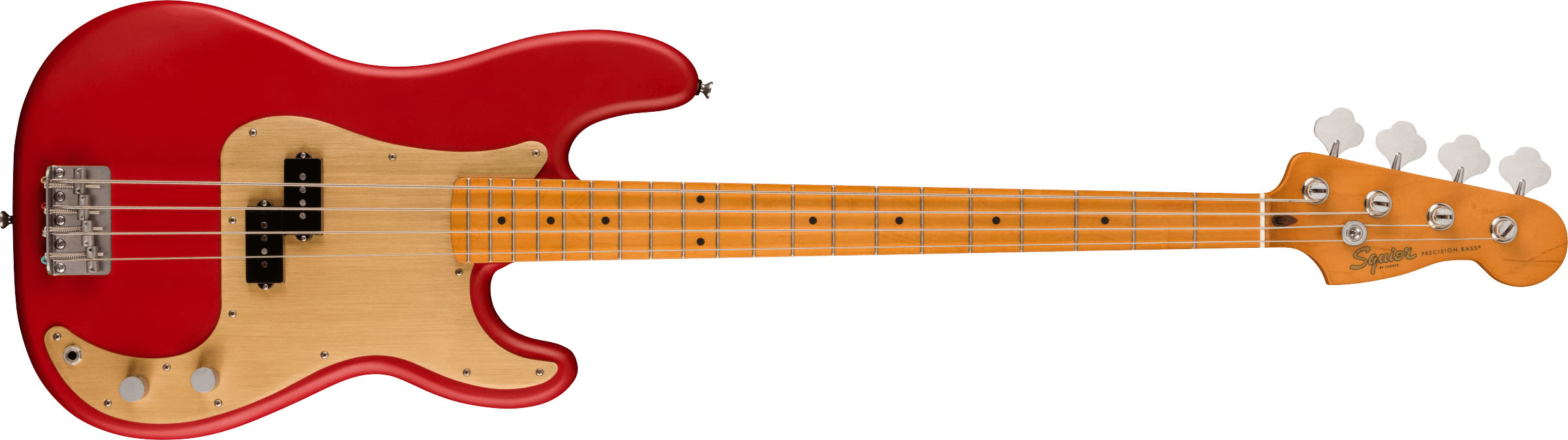 40th Anniversary Precision Bass®, Vintage Edition, Maple Fingerboard, Gold Anodized Pickguard, Satin Dakota Red - Image 2
