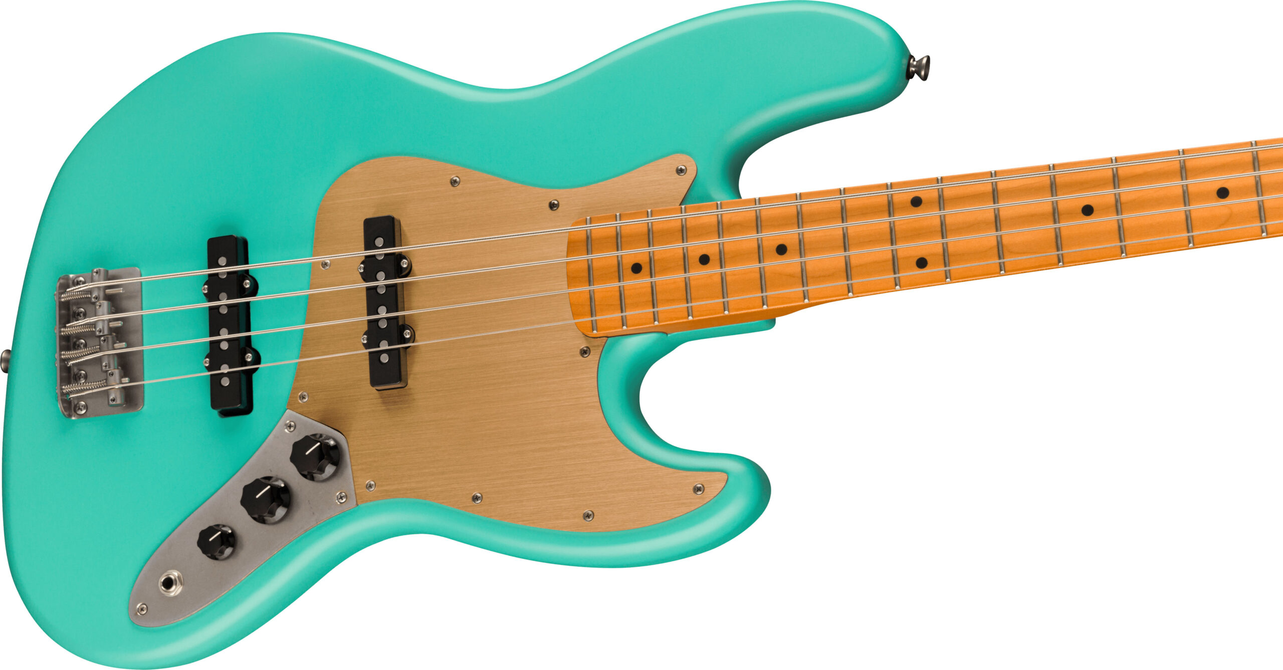 40th Anniversary Jazz Bass®, Vintage Edition, Maple Fingerboard, Gold Anodized Pickguard, Satin Sea Foam Green - Image 5