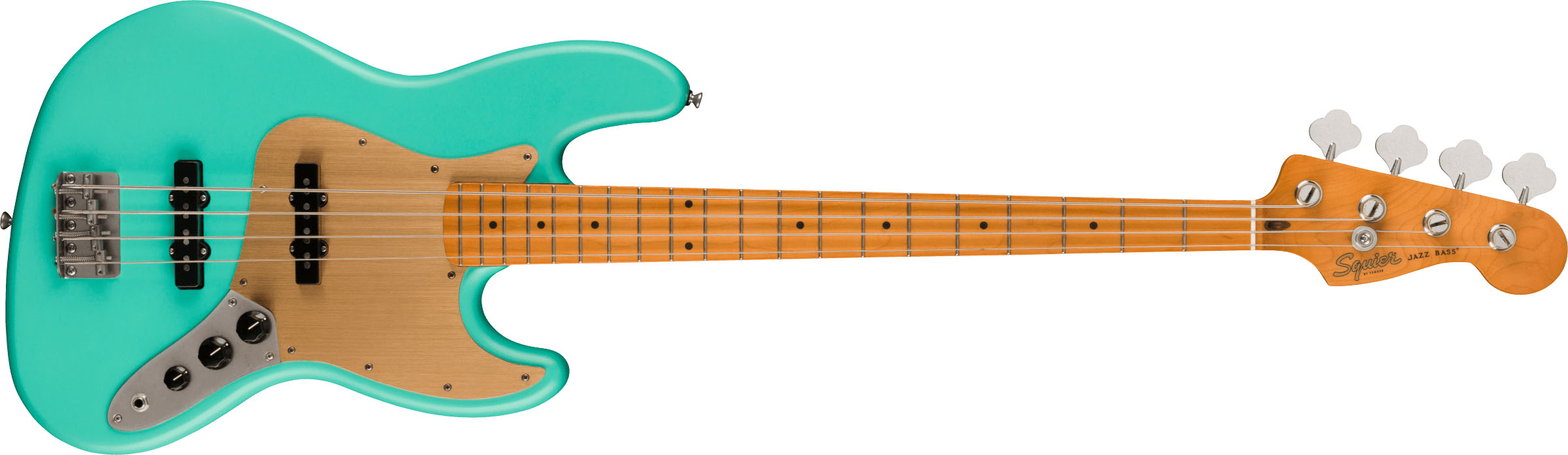 40th Anniversary Jazz Bass®, Vintage Edition, Maple Fingerboard, Gold Anodized Pickguard, Satin Sea Foam Green - Image 2