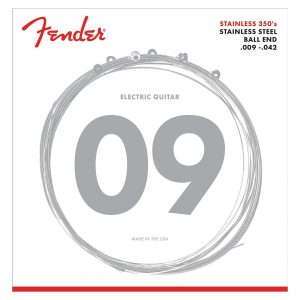 Stainless 350's Guitar Strings, Stainless Steel, Ball End, 350L Gauges .009-.042, (6)
