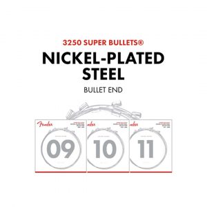 Super Bullet® Strings, Nickel Plated Steel, Bullet End, 3250L Gauges .009-.042, (6)