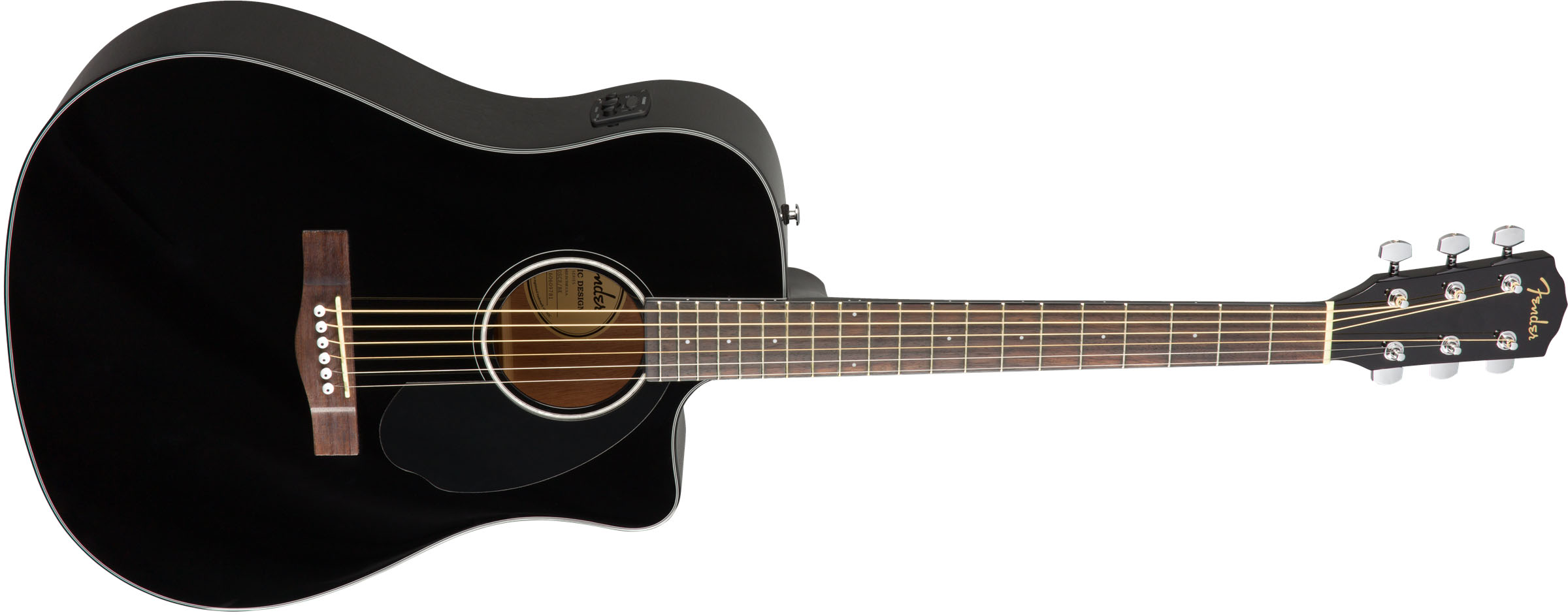 CD-60SCE Dreadnought, Walnut Fingerboard, Black - Image 4