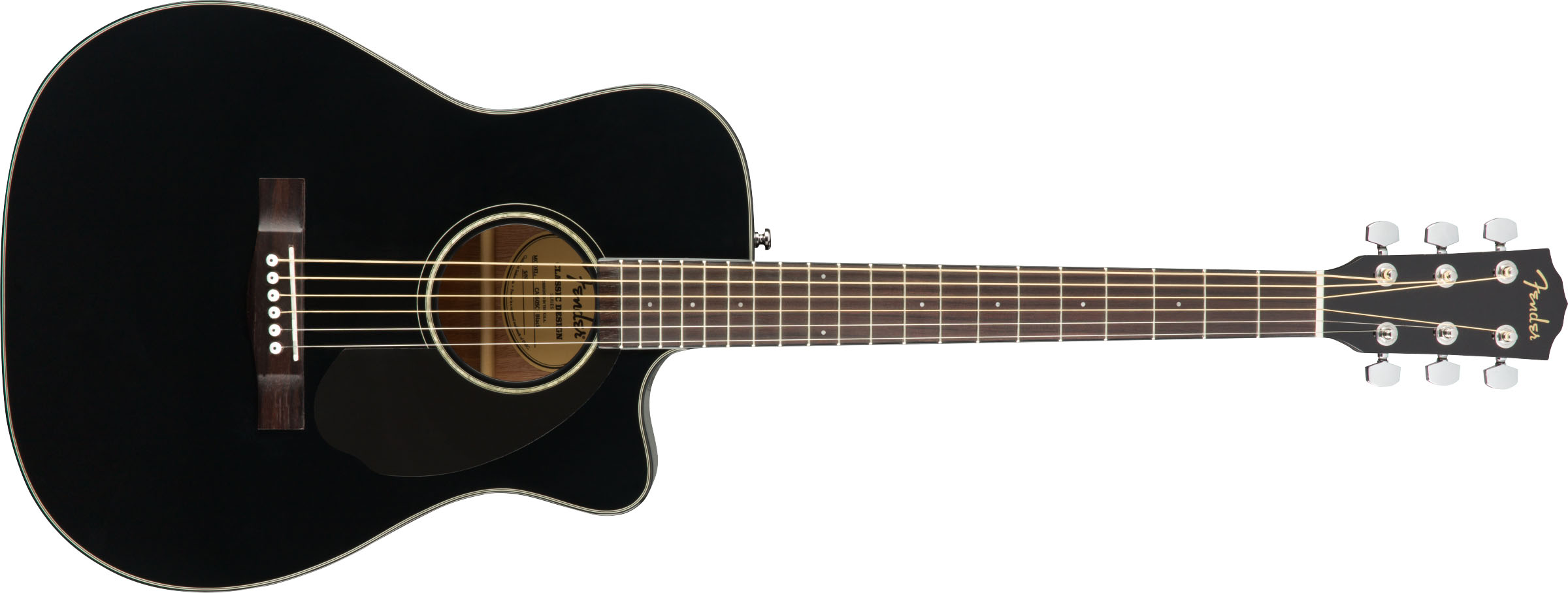 CC-60SCE Concert, Walnut Fingerboard, Black - Image 2