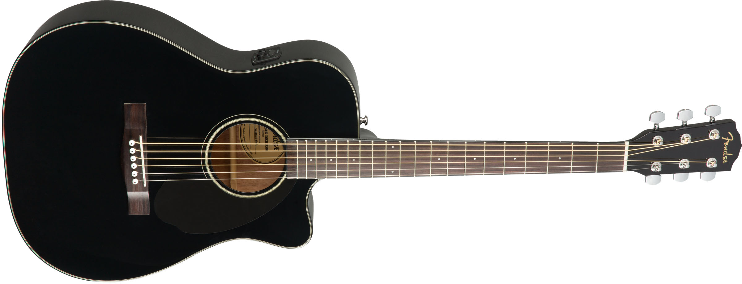 CC-60SCE Concert, Walnut Fingerboard, Black - Image 4