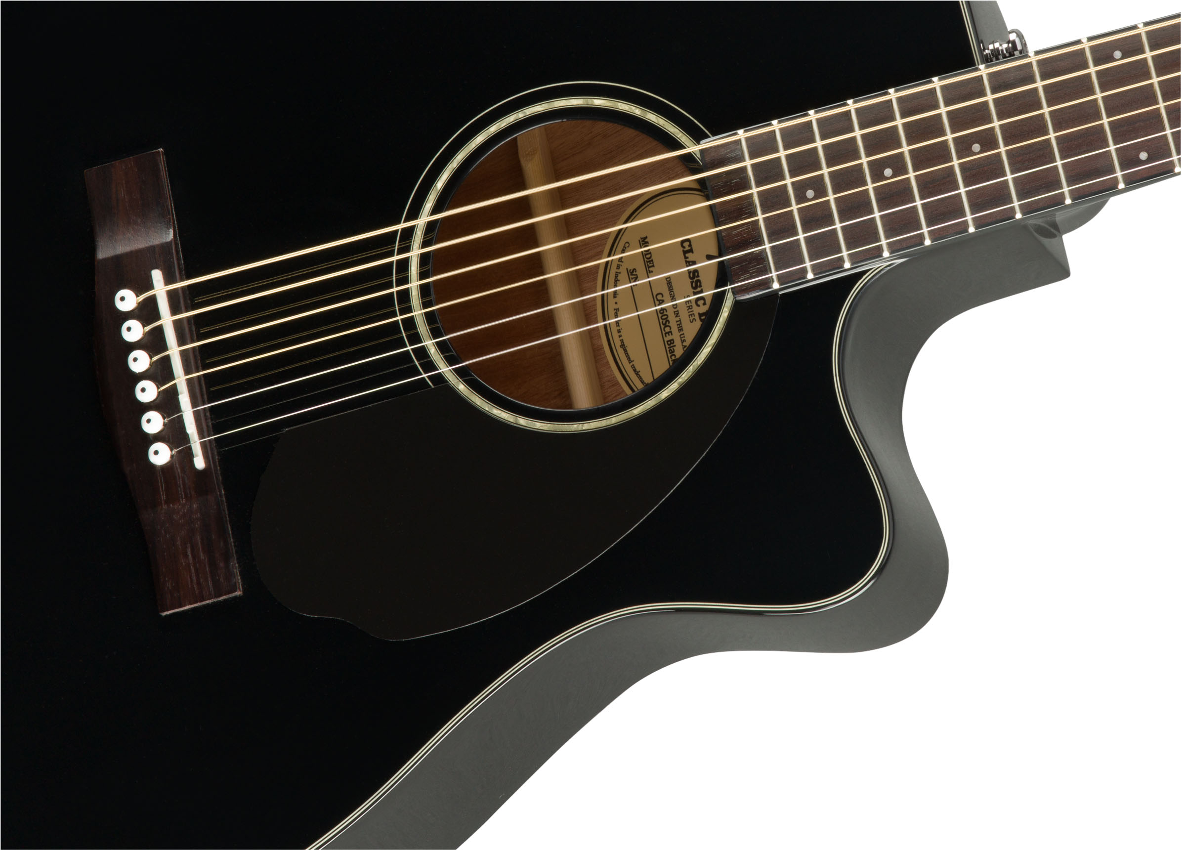 CC-60SCE Concert, Walnut Fingerboard, Black - Image 5
