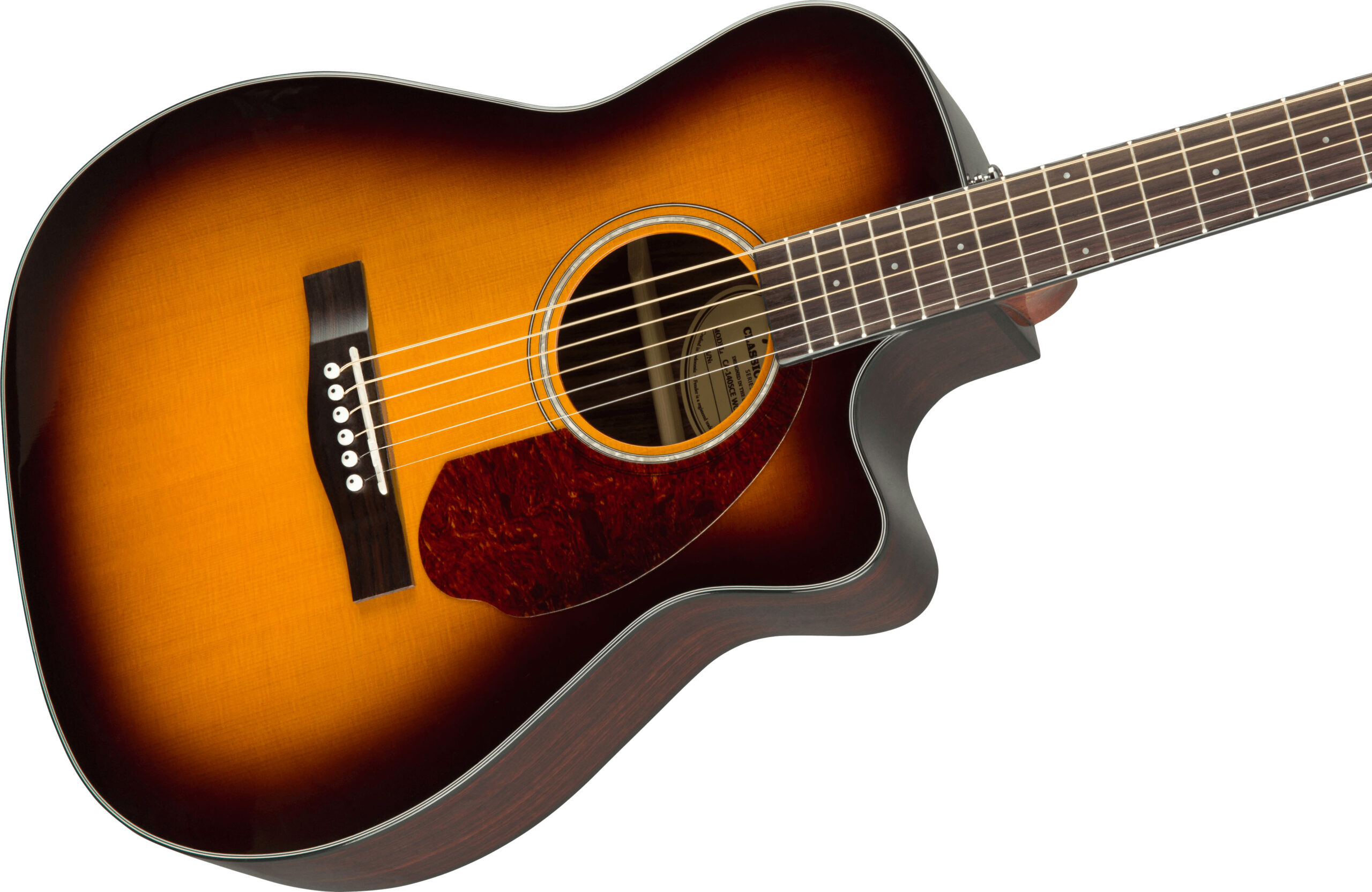 CC-140SCE Concert, Walnut Fingerboard, Sunburst w/case - Image 6