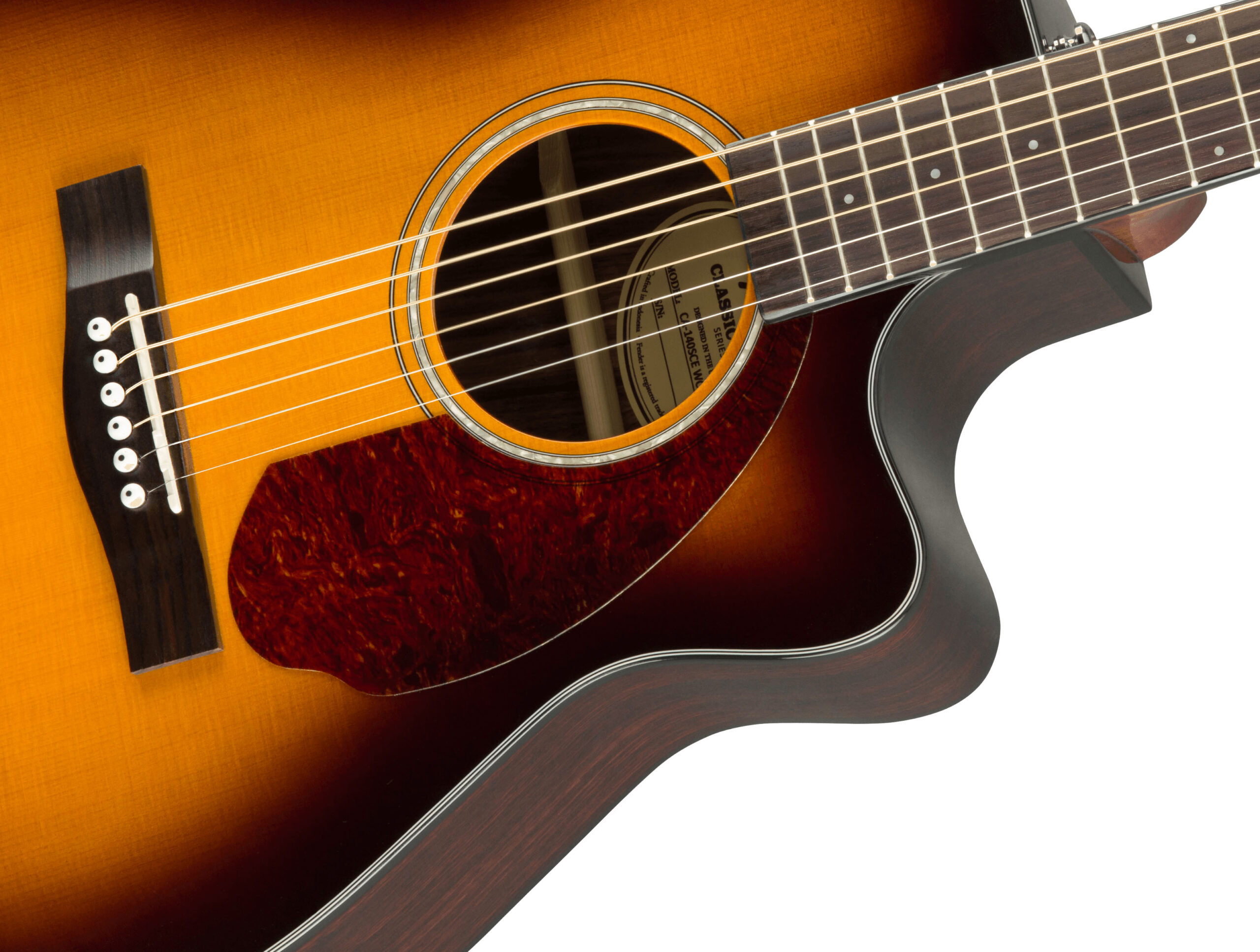 CC-140SCE Concert, Walnut Fingerboard, Sunburst w/case - Image 5