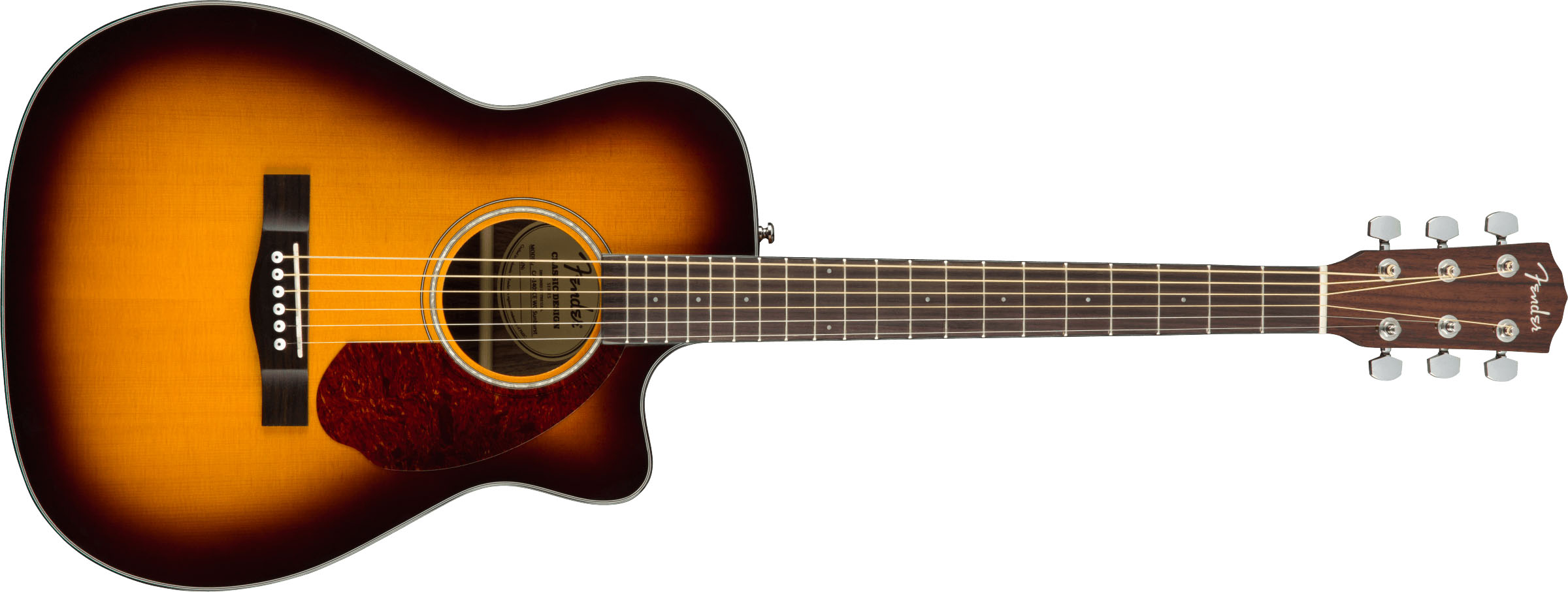 CC-140SCE Concert, Walnut Fingerboard, Sunburst w/case - Image 2
