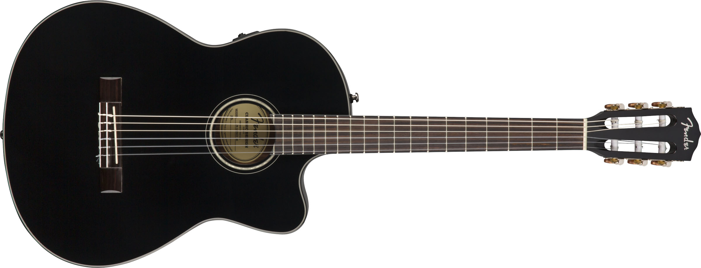 CN-140SCE Nylon Thinline, Walnut Fingerboard, Black w/case - Image 2