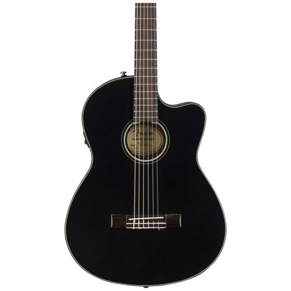 CN-140SCE Nylon Thinline, Walnut Fingerboard, Black w/case