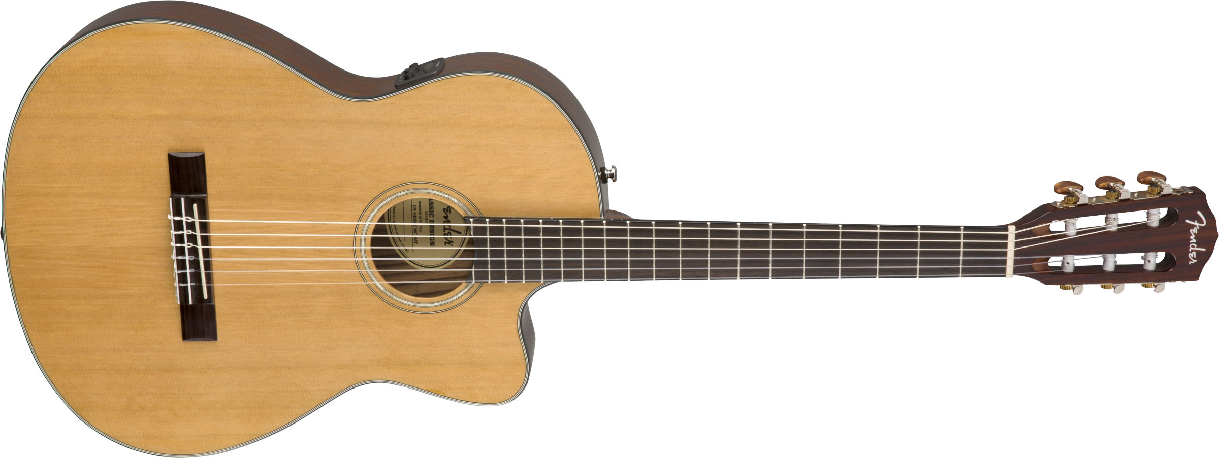 CN-140SCE Nylon Thinline, Walnut Fingerboard, Natural w/Case - Image 4