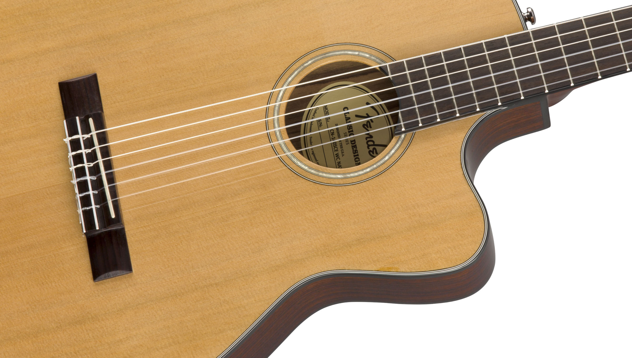 CN-140SCE Nylon Thinline, Walnut Fingerboard, Natural w/Case - Image 5