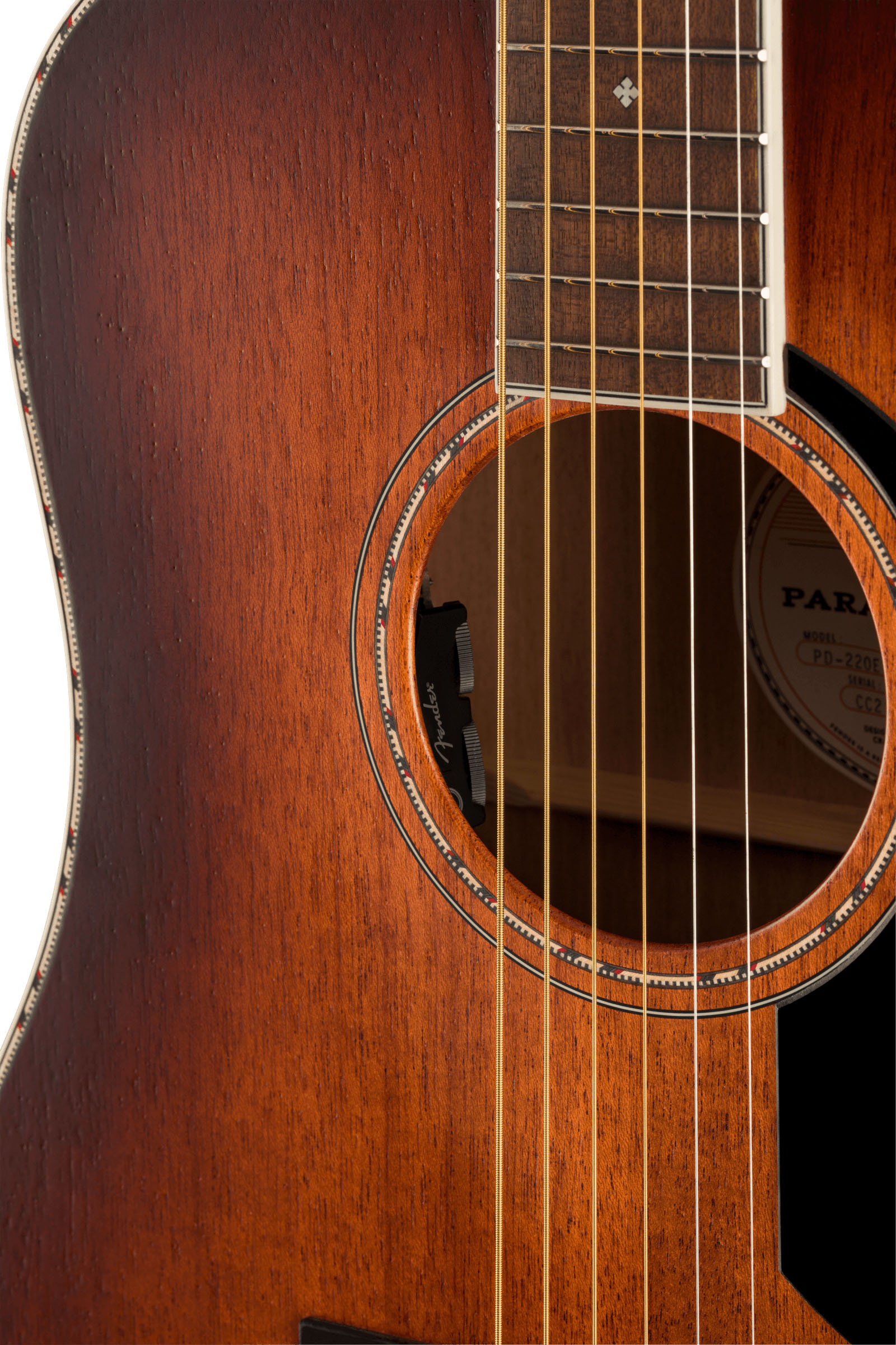 PO-220E Orchestra, All Mahogany, Ovangkol Fingerboard, Aged Cognac Burst - Image 8