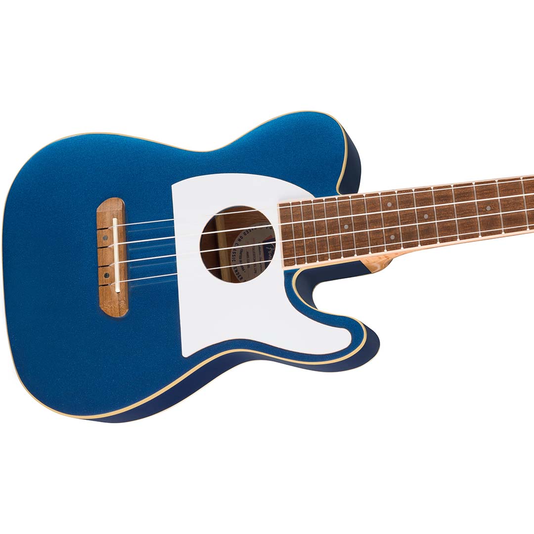 Fullerton Tele® Uke, Walnut Fingerboard, White Pickguard, Lake Placid Blue - Image 5
